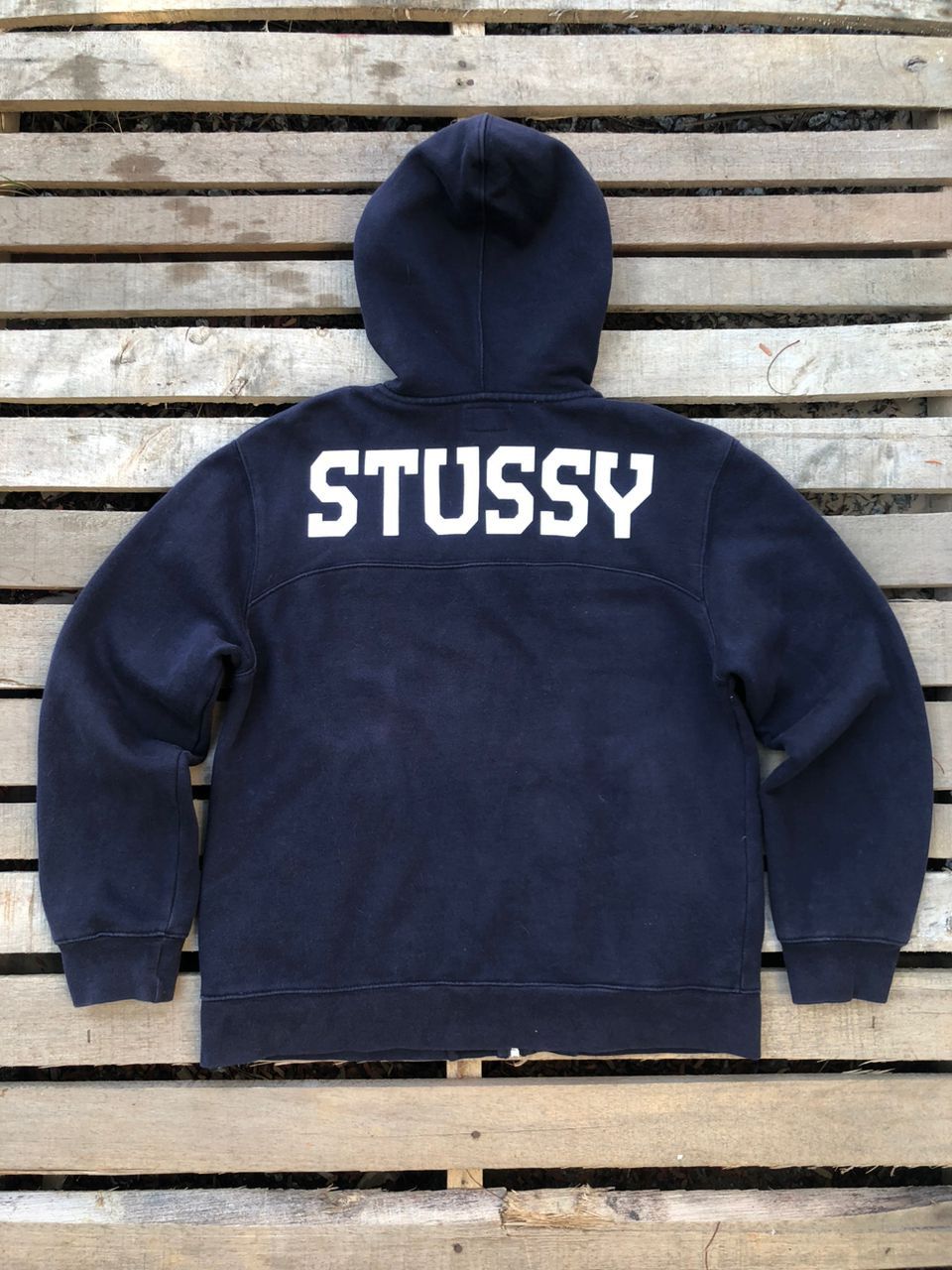 Stussy Vintage 90s STUSSY SpellOut Full-Zip Hoodie Size US S / EU 44-46 / 1 - 1 Thumbnail