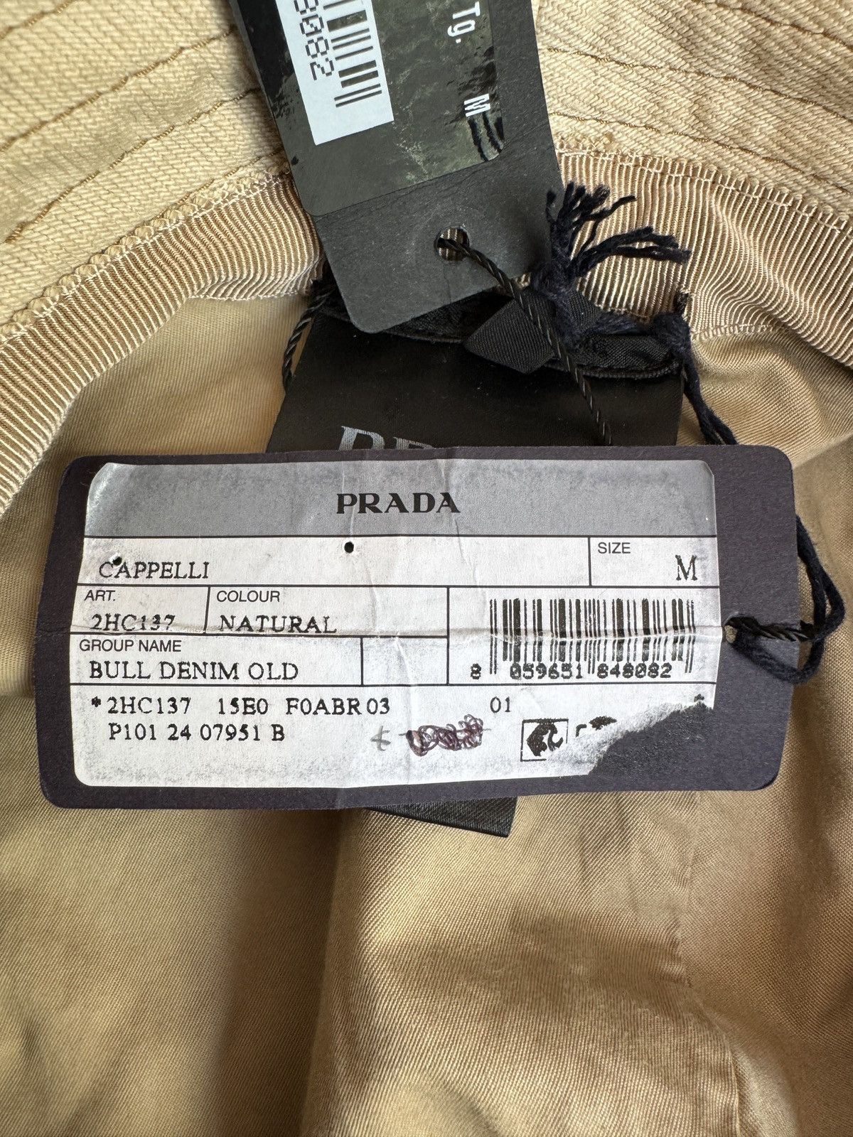 Prada Prada Bull Denim Bucket Hat ‘Natutal’ size Medium Size ONE SIZE - 3 Thumbnail