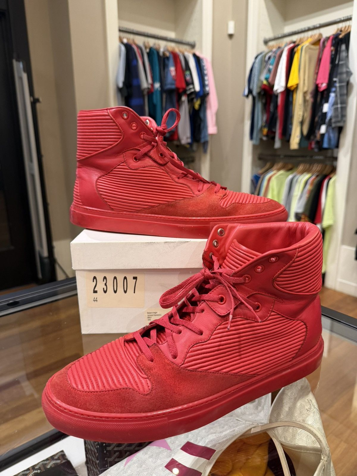 Balenciaga Balenciaga Cotes Pleated Leather High - Red Size US 11 / EU 44 - 1 Thumbnail