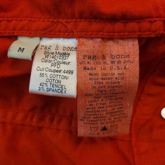 Rag & Bone Rag & Bone Bright Neon Orange Denim Jacket - Size M Size M / US 6-8 / IT 42-44 - 6 Thumbnail