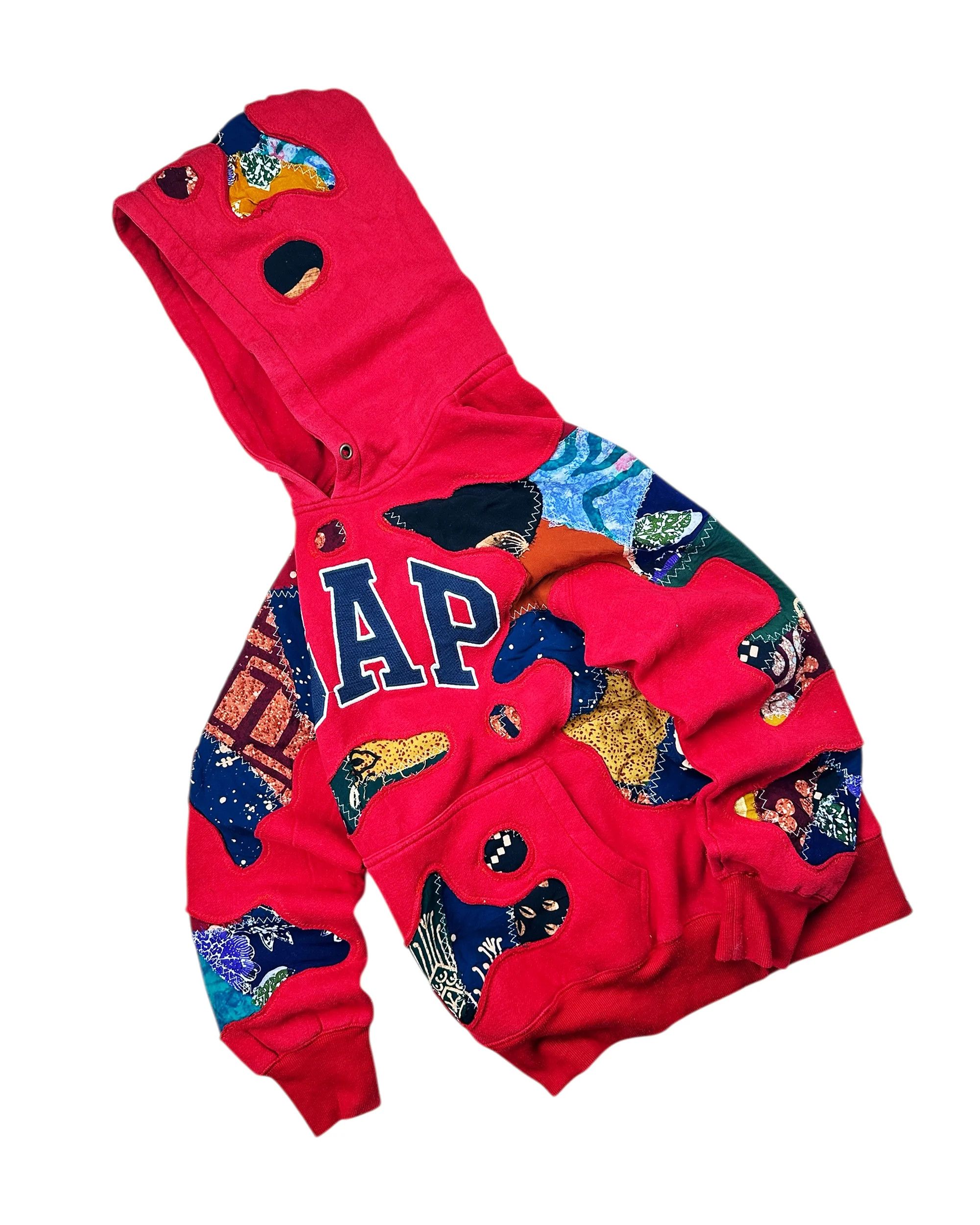 Japanese Brand Re-worked 1 of 1 GAP Batik Legacy Patchflow Hoodie Size M Size US M / EU 48-50 / 2 - 8 Thumbnail