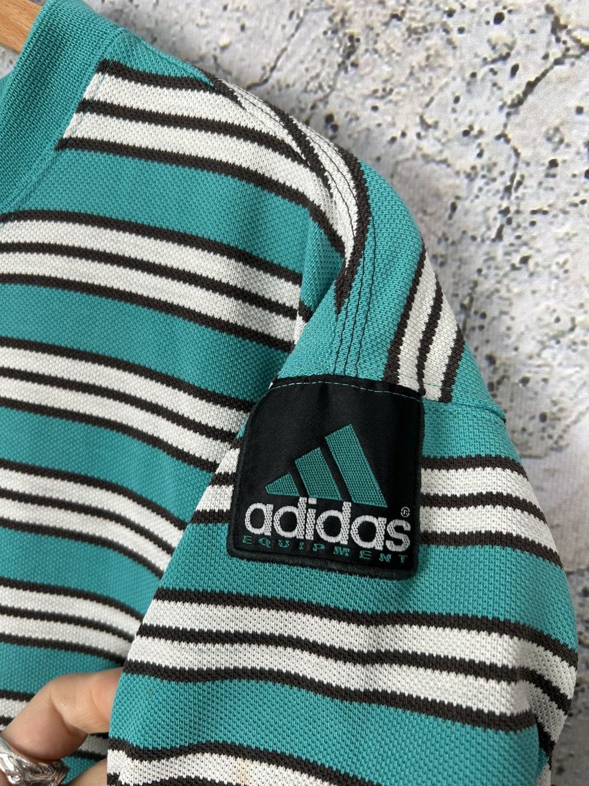 Adidas Vintage Adidas Equipment 90s Stripped Tee Streetwear Rare Size US M / EU 48-50 / 2 - 4 Thumbnail