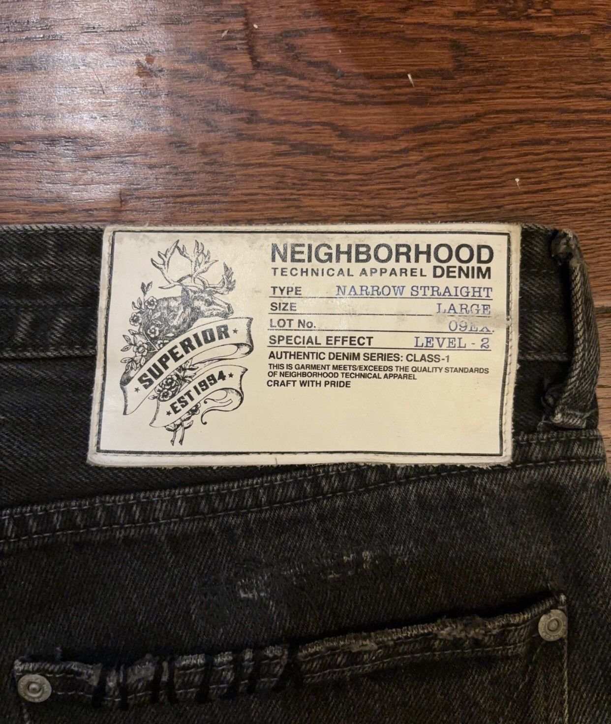 Neighborhood Neighborhood 09EX Black Icon Black Soul Collar Jeans Size US 36 / EU 52 - 3 Thumbnail