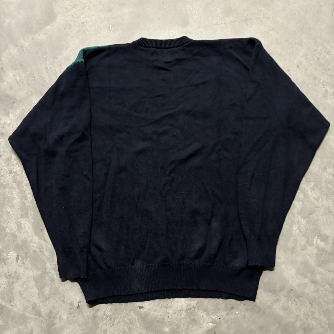 Japanese Brand × Vintage Crazy Vintage 90s Blue Checkered Boho Essential Sweater! Size US L / EU 52-54 / 3 - 5 Thumbnail