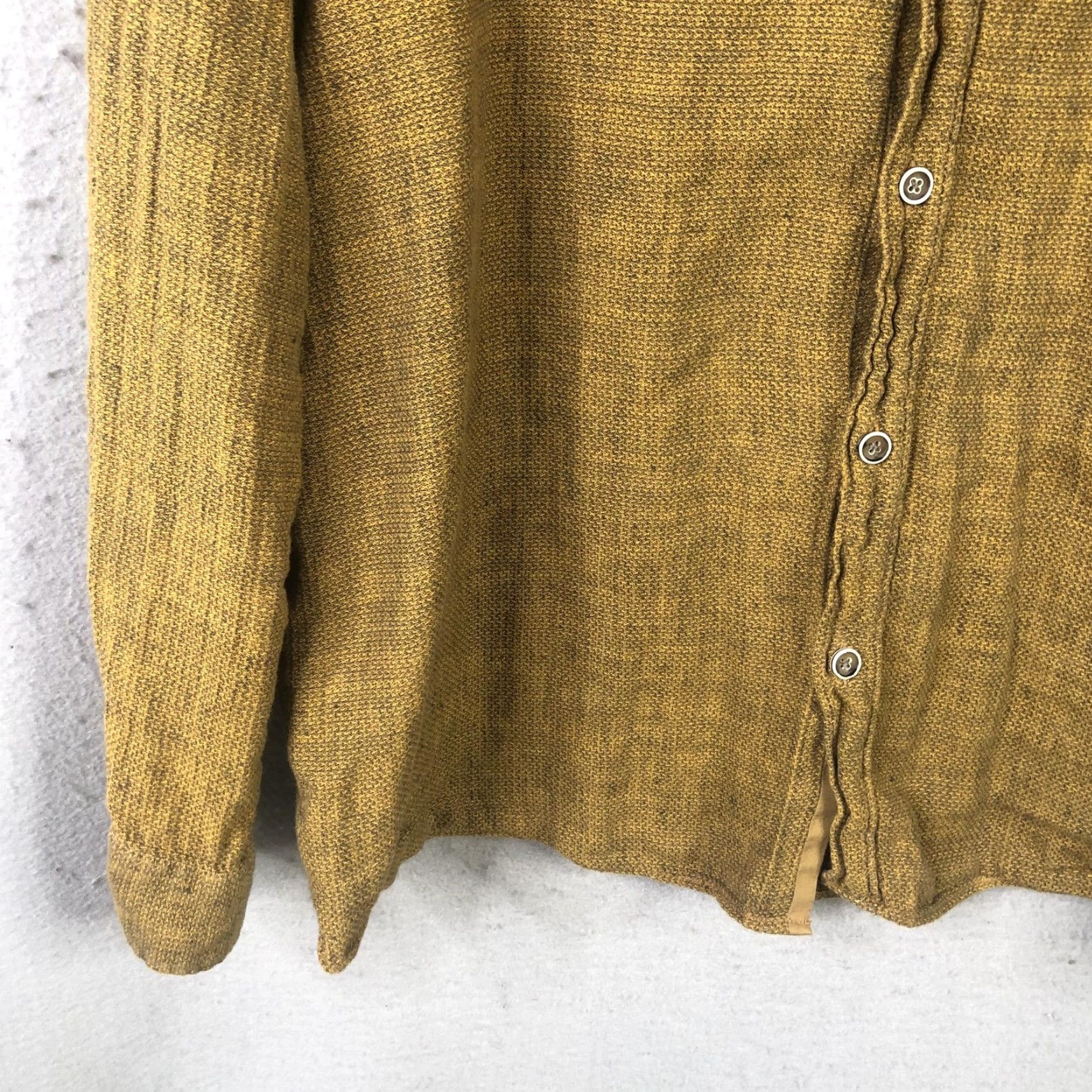 Vintage 32 Bar Blues Shirt Mens XL Gold Textured Woven Long Sleeve Button Front Casual Size US XL / EU 56 / 4 - 7 Thumbnail
