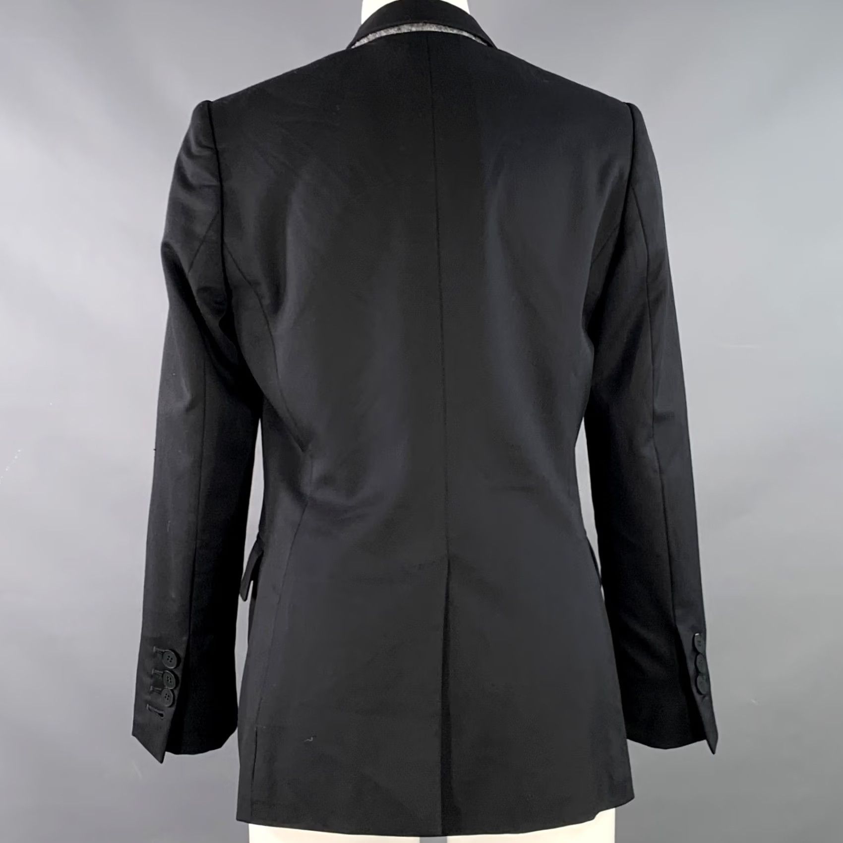 Stella McCartney STELLA McCARTNEY Blazer Jacket Size 4 Black Wool Blend Peak Lapel Single Button Size S / US 4 / IT 40 - 3 Thumbnail