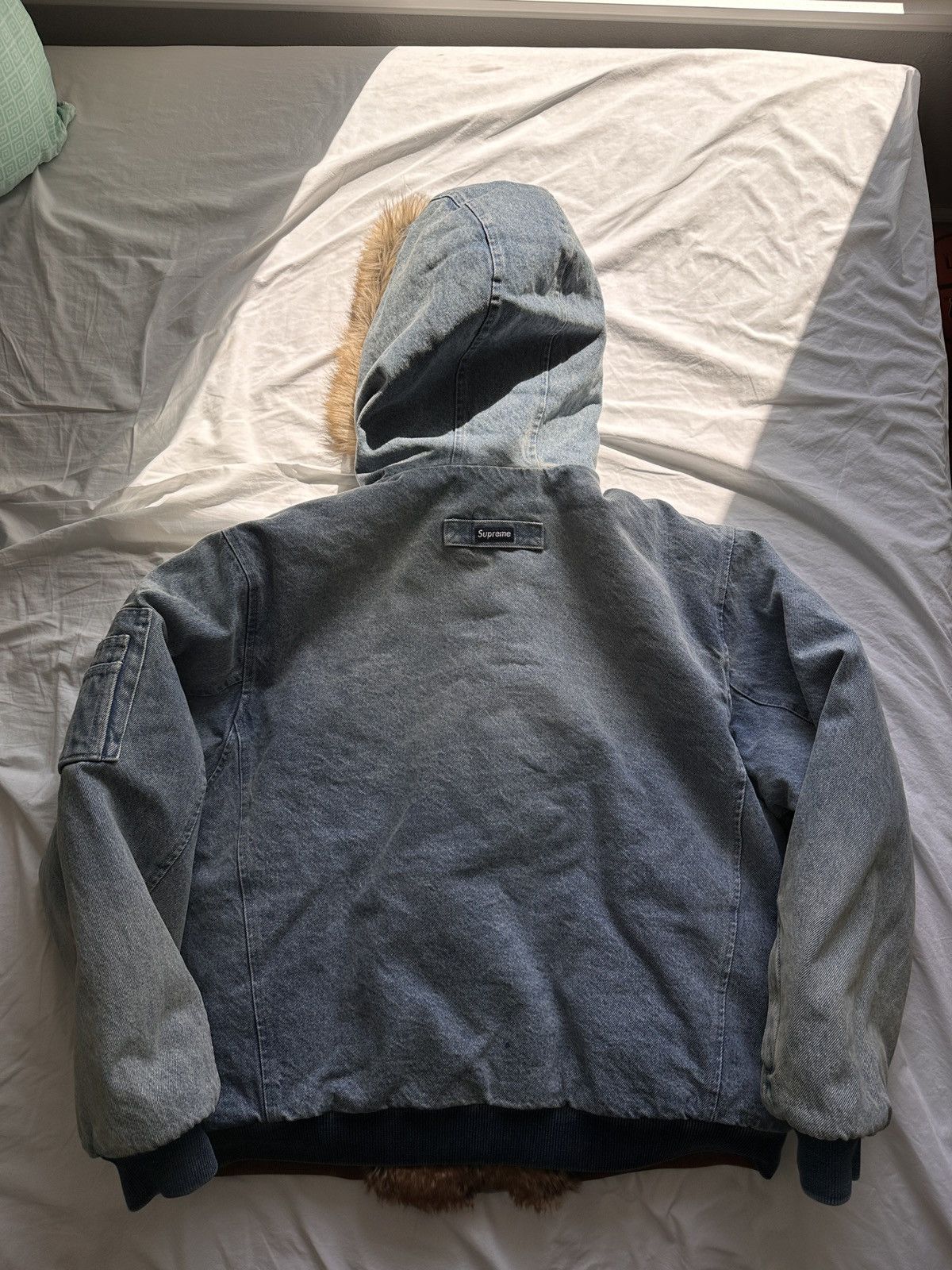 Supreme Supreme SS26 Reversible Faux Fur Hooded Work Jacket Denim Size US M / EU 48-50 / 2 - 4 Thumbnail