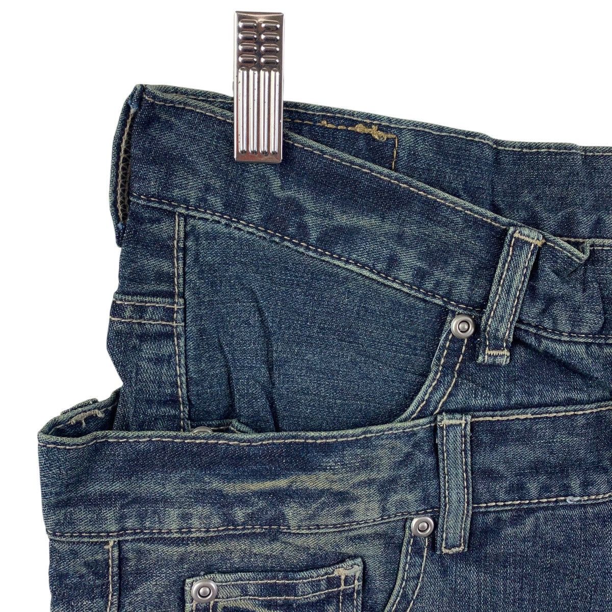 Designer × Japanese Brand AND IT Half double waist blue jeans Size 32" / US 10 / IT 46 - 6 Thumbnail