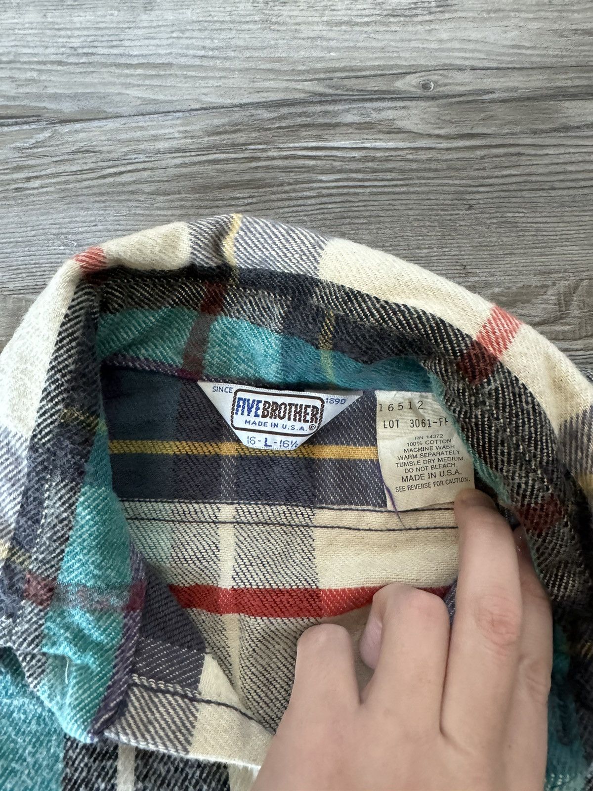 FiveBrother Vintage 80s Five Brother Flannel Size US L / EU 52-54 / 3 - 4 Thumbnail