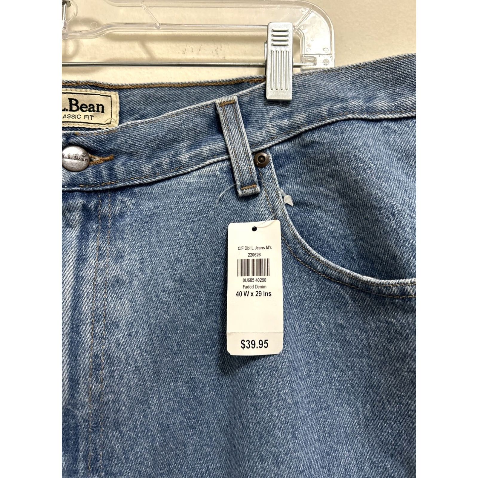 Vintage VINTAGE LL Bean Jeans 40x29 Light Wash Straight Leg 5-Pocket Mens Regular Blue Denim Size US 40 / EU 56 - 5 Thumbnail