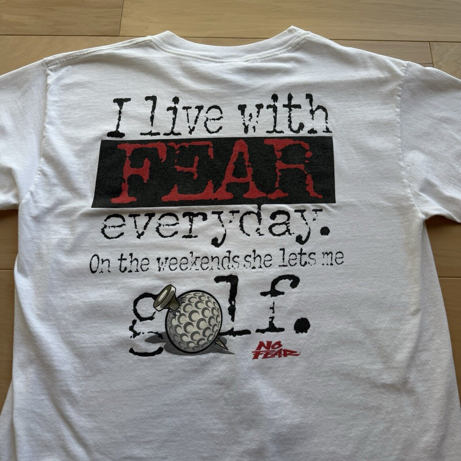 No Fear × Vintage Vintage No Fear Golf Shirt Large White 90s Streetwear Skater Size US L / EU 52-54 / 3 - 8 Thumbnail