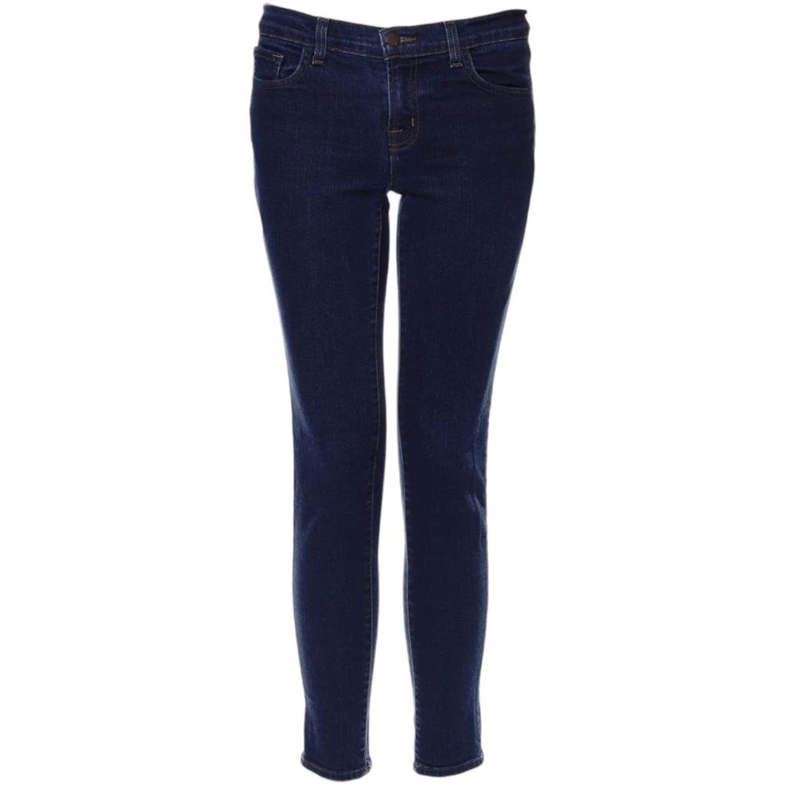 J BRAND Blue Dark Wash Mid-Rise Skinny Leg Jeans, US28