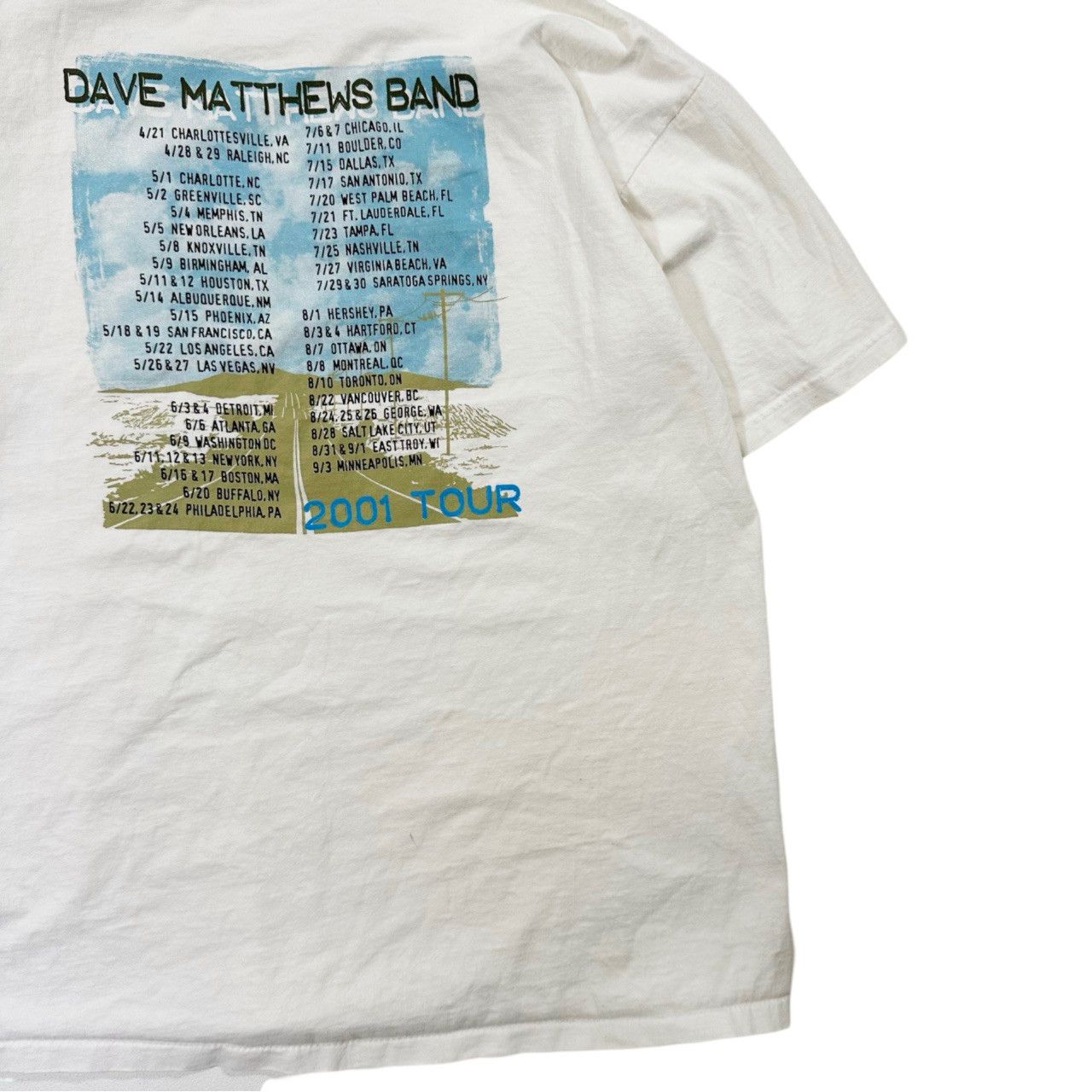 Vintage Vintage 2001 Dave Matthews Band Graphic Band Tour T Shirt Size US XL / EU 56 / 4 - 5 Thumbnail