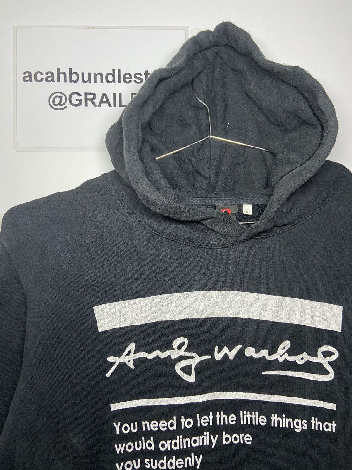 Andy Warhol × Japanese Brand × Uniqlo ANDY WARHOL X UNIQLO BLACK HOODIE Size US L / EU 52-54 / 3 - 5 Thumbnail
