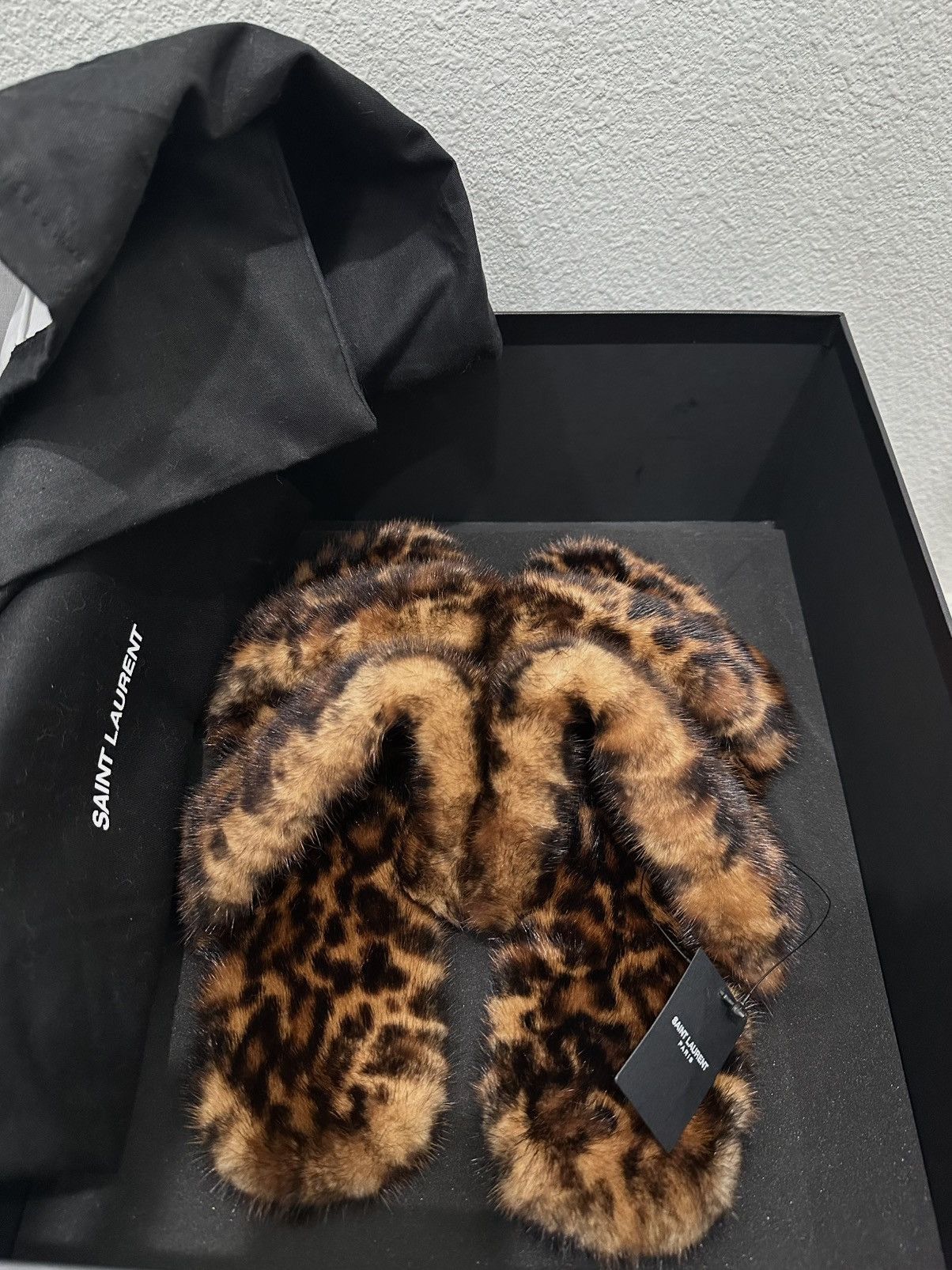 Saint Laurent Paris Saint Laurent Leopard Mink Sandals / Slides Size US 8.5 / EU 41-42 - 5 Thumbnail
