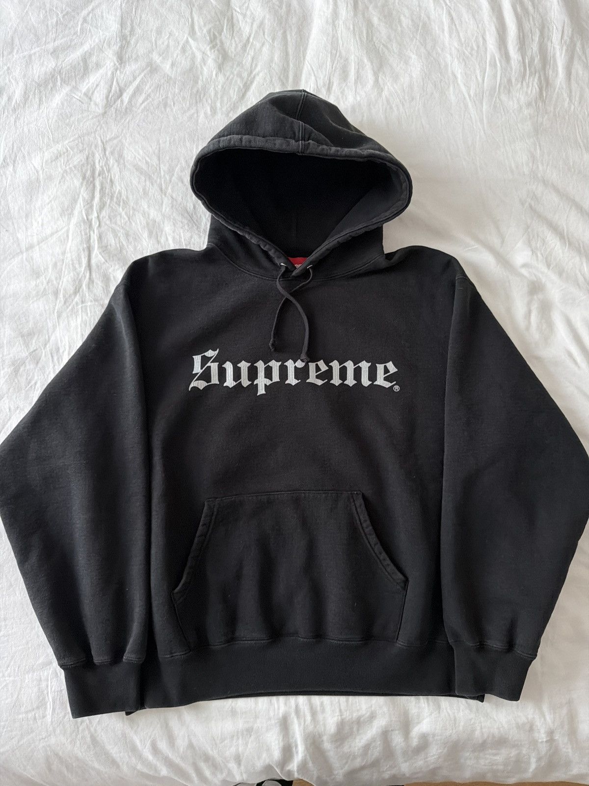 Supreme Supreme Washed Old English Hooded Sweatshirt Size US M / EU 48-50 / 2 - 2 Thumbnail