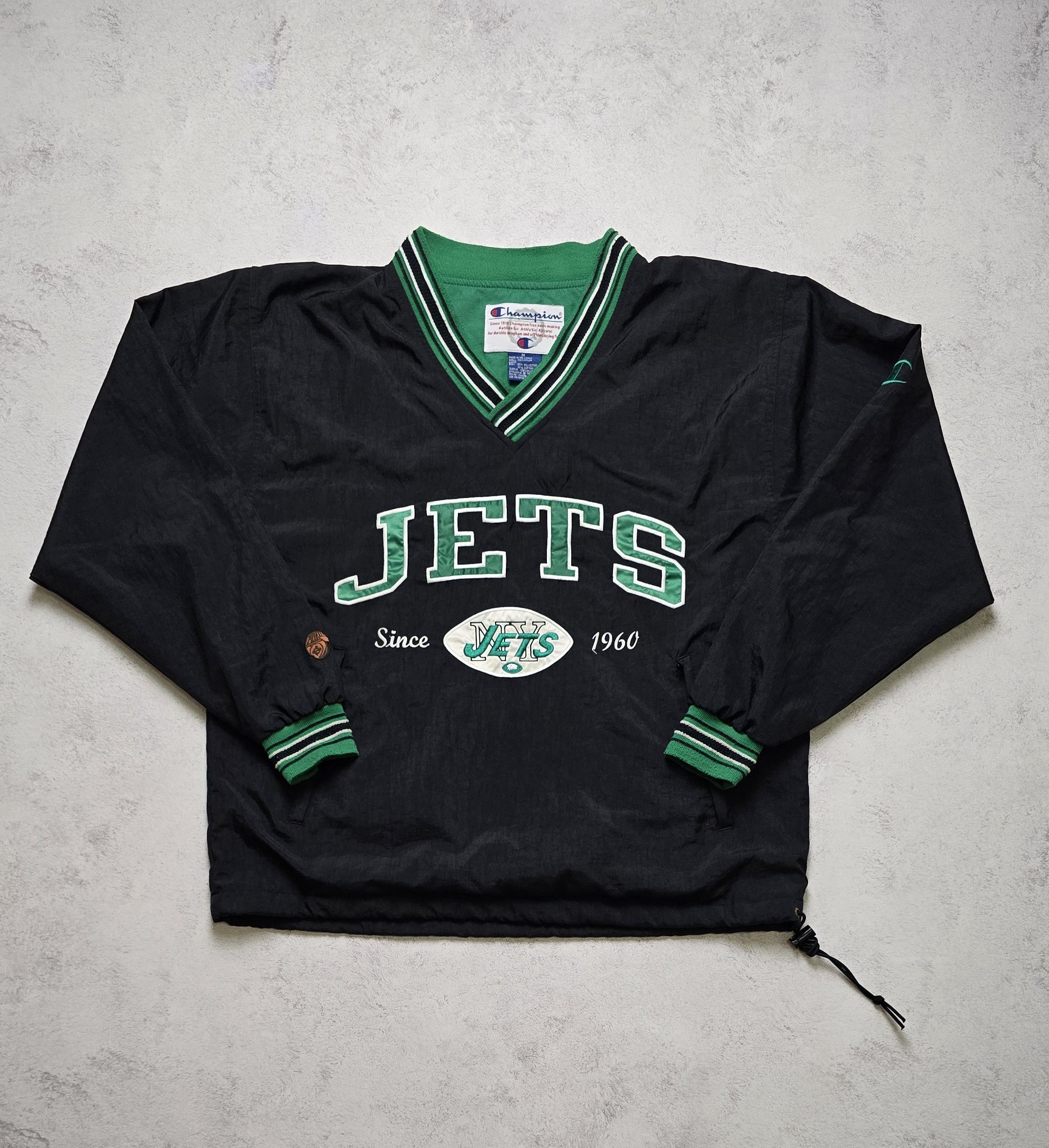 Champion Vintage Champion New York Jets NFL Pullover Jacket Y2K Nylon Size US M / EU 48-50 / 2 - 1 Thumbnail