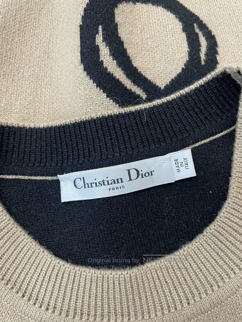 Dior Dior Khaki 8-character cashmere knitted vest sleeveless Size XS / US 0-2 / IT 36-38 - 3 Thumbnail