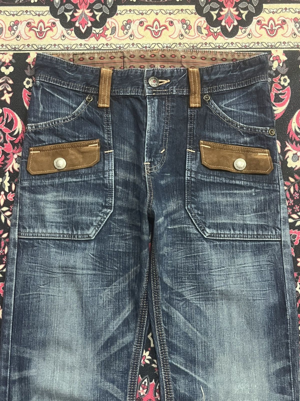 Edwin Edwin XVS Dark Faded Blue Washed Distressed Bush Pants Jeans Size US 30 / EU 46 - 4 Thumbnail