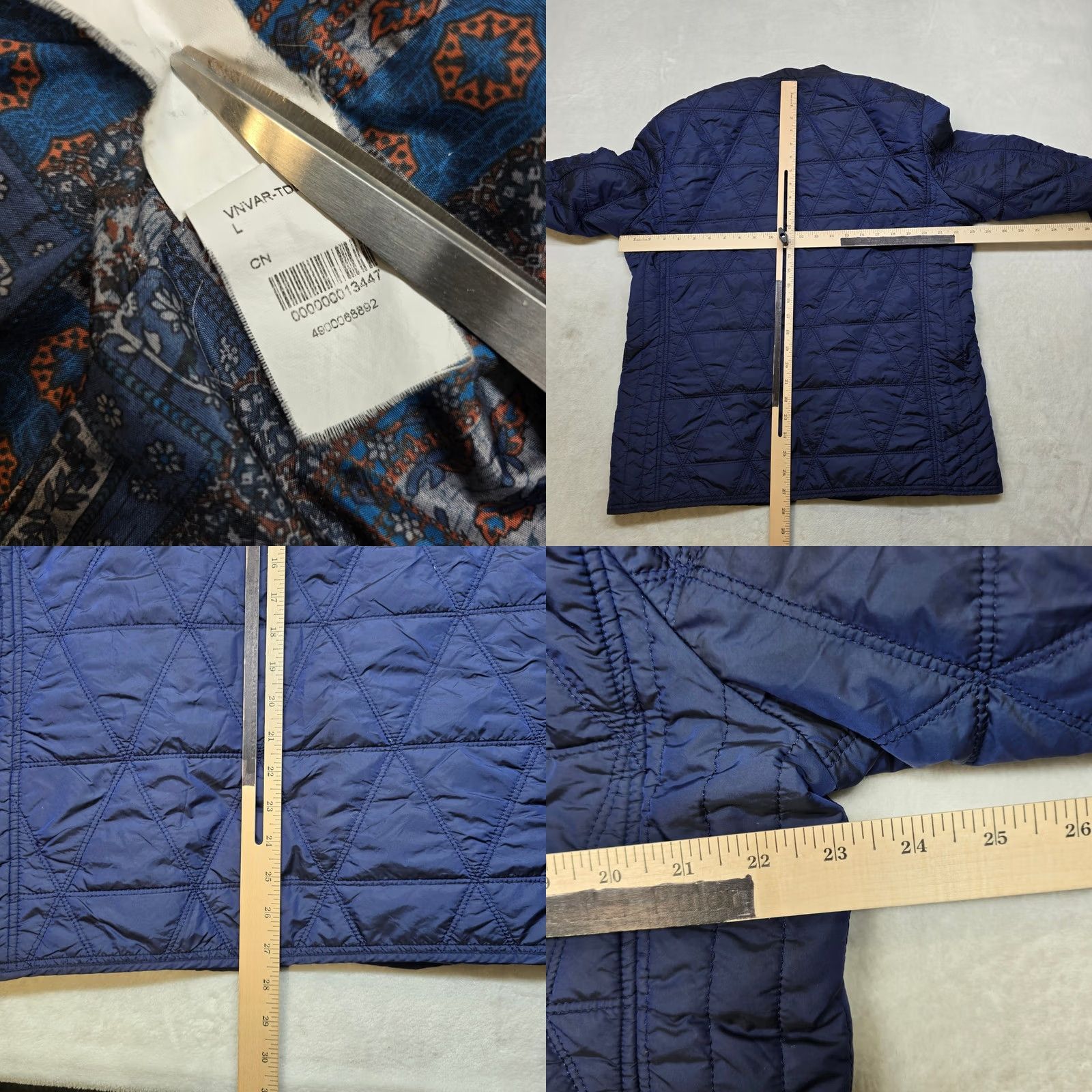 Tallia TALLIA Quilted Jacket Mens Large Navy Blue Zip Lightweight Nylon Size US L / EU 52-54 / 3 - 8 Thumbnail