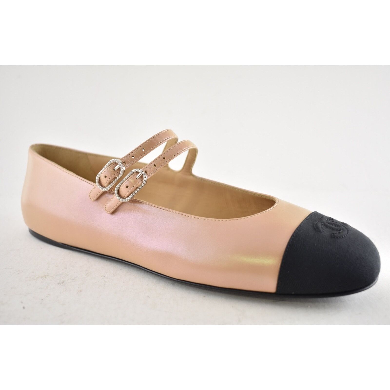 Chanel Chanel 24S Iridescent Beige Double Strap Pearl CC Logo Size US 12 / IT 42 - 4 Thumbnail