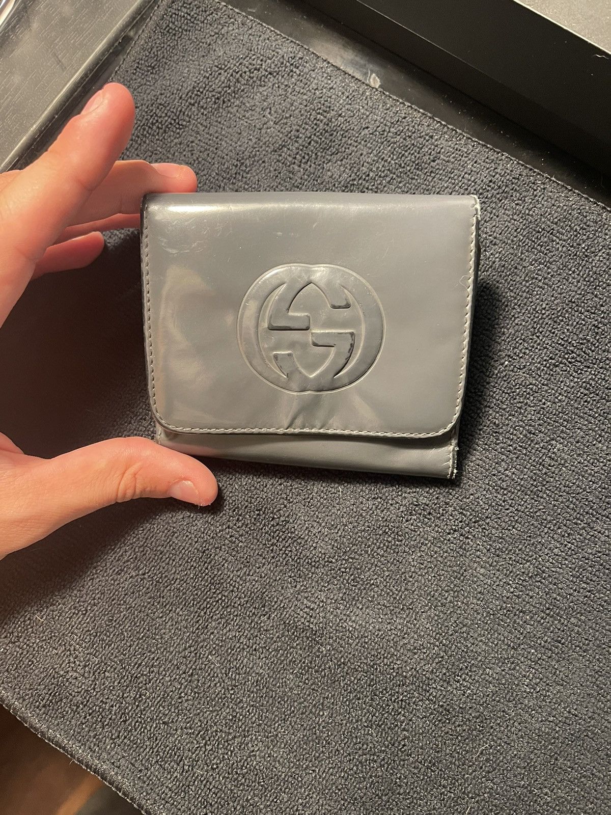 image of Grey Gucci Jumbo GG Bifold Wallet, Men's