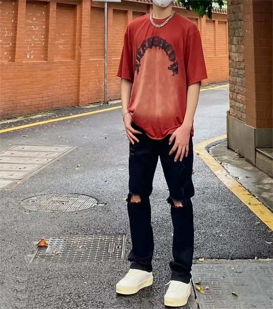 Japanese Brand Retro casual versatile distressed jeans Size US 32 / EU 48 - 4 Thumbnail
