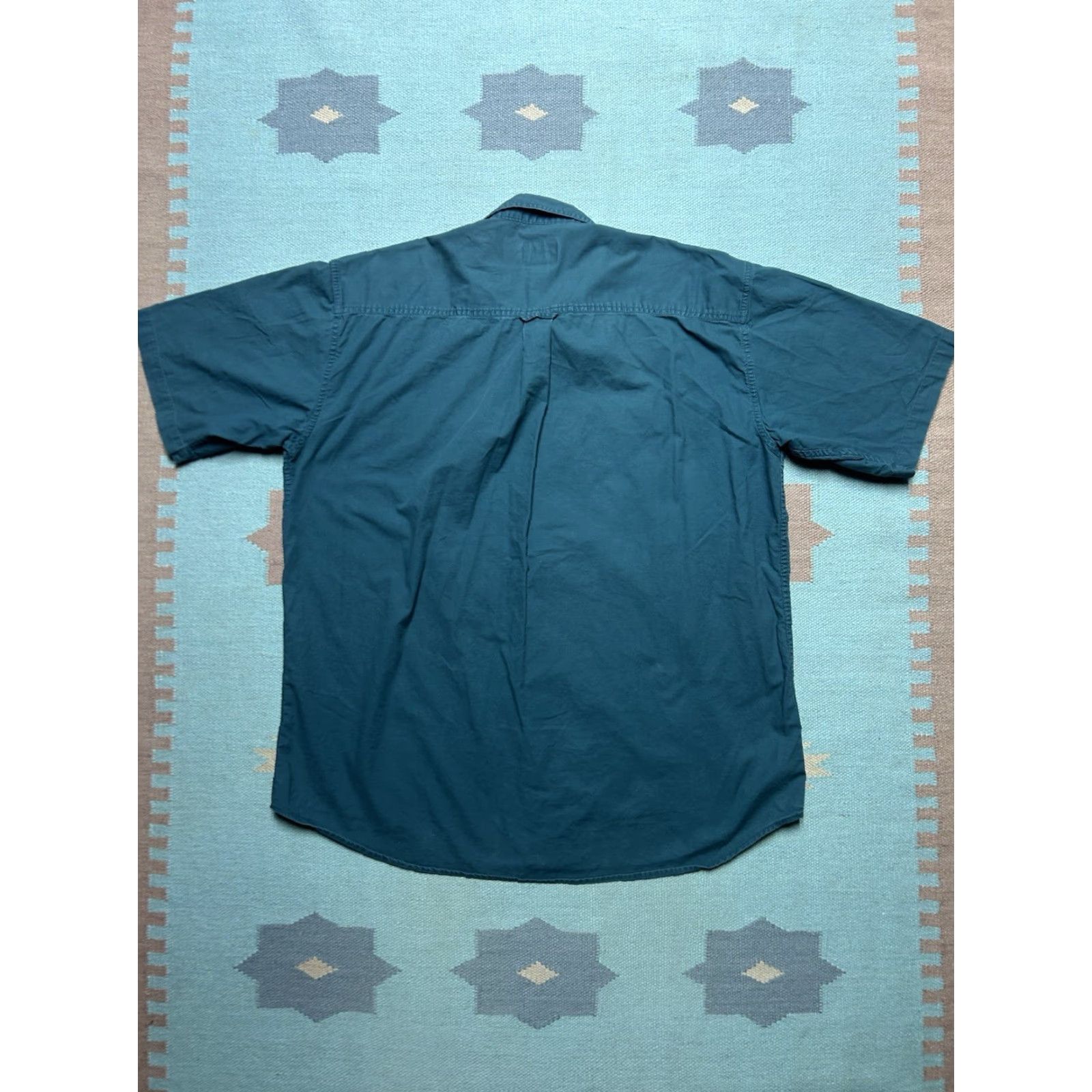 Vintage VINTAGE Cabela's Shirt Button-Up Short Sleeve Lightweight Cotton Teal Green XL Tall Men Size US XL / EU 56 / 4 - 4 Thumbnail