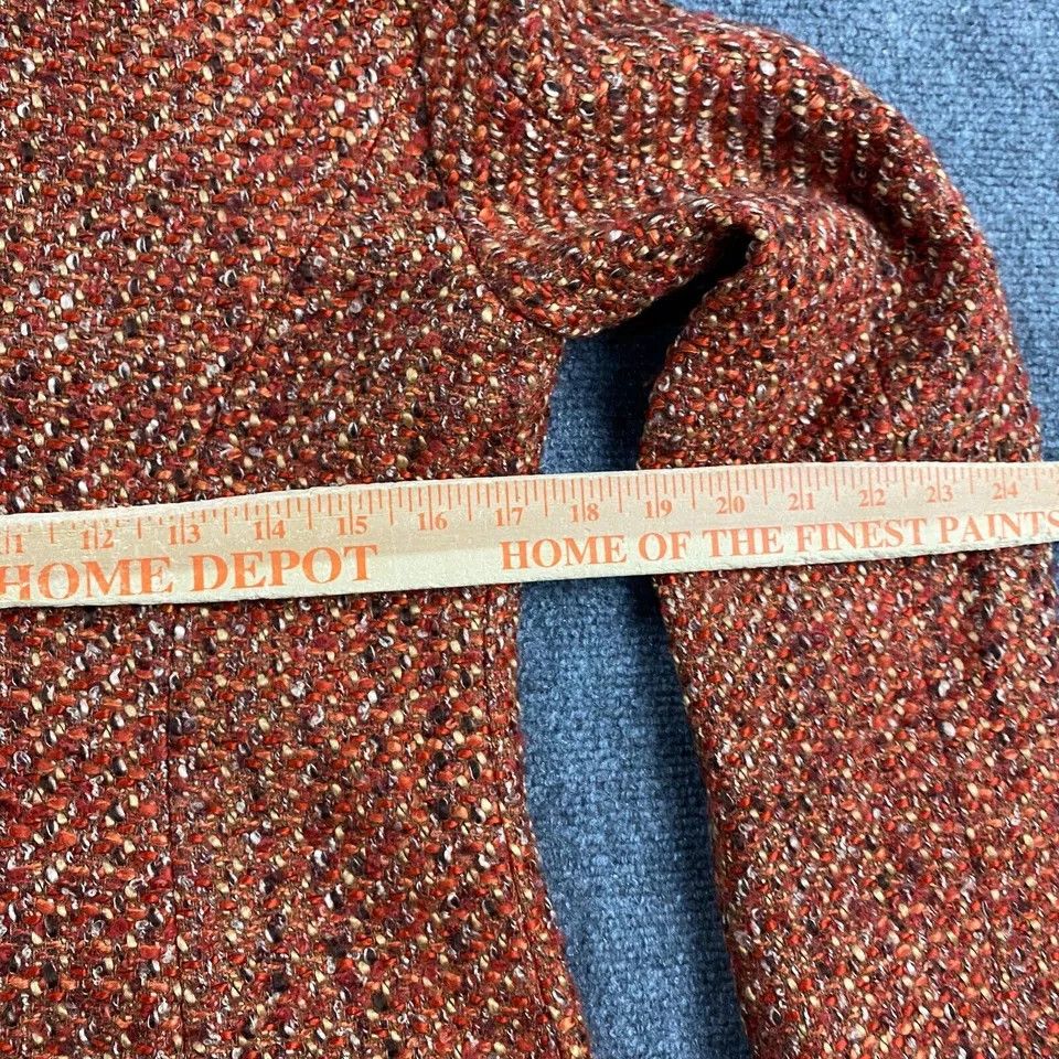 Chicos Chico's Coat Women's UK 0 Orange Brown Knit Acrylic US XS Size XS / US 0-2 / IT 36-38 - 4 Thumbnail