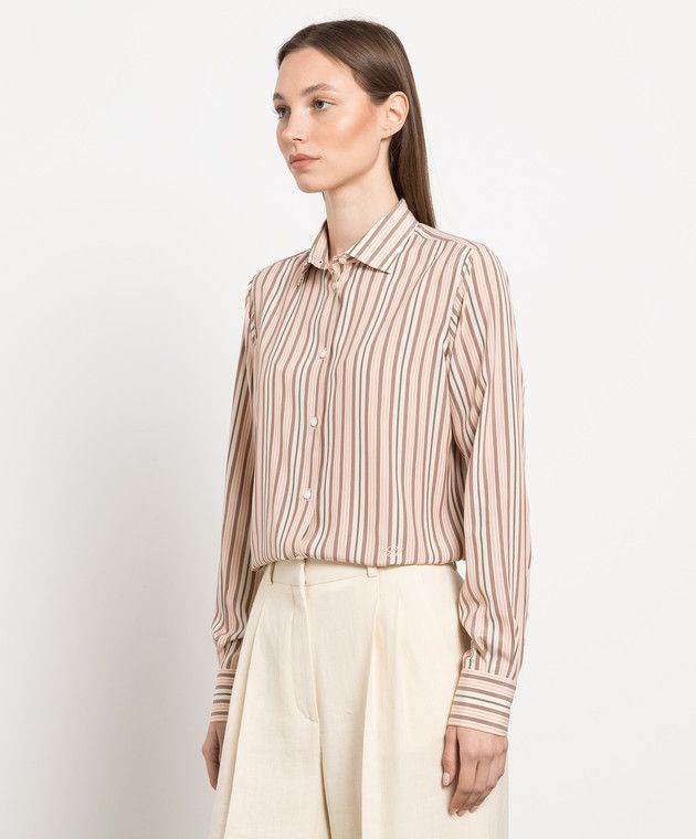 Loro Piana o1srvl11e0825 FAM9879 Kara Shirt in Multicolor Size XS / US 0-2 / IT 36-38 - 3 Thumbnail