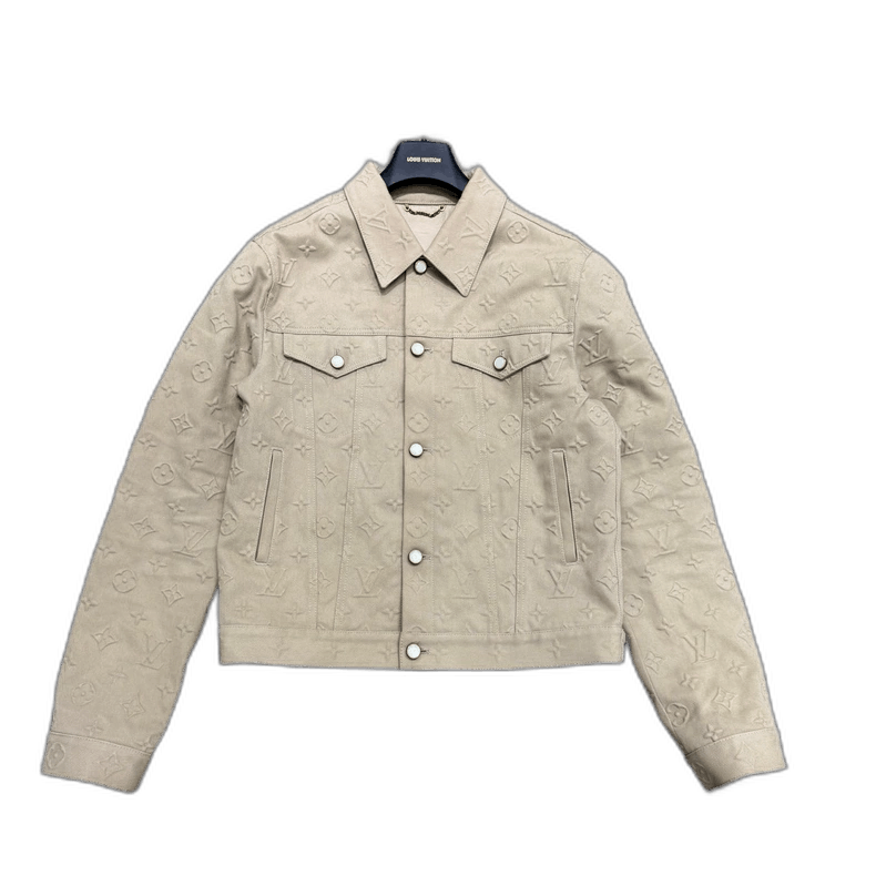 Louis Vuitton Louis Vuitton Beige Embossed Denim Jacket-2506 Size US L / EU 52-54 / 3 - 1 Thumbnail