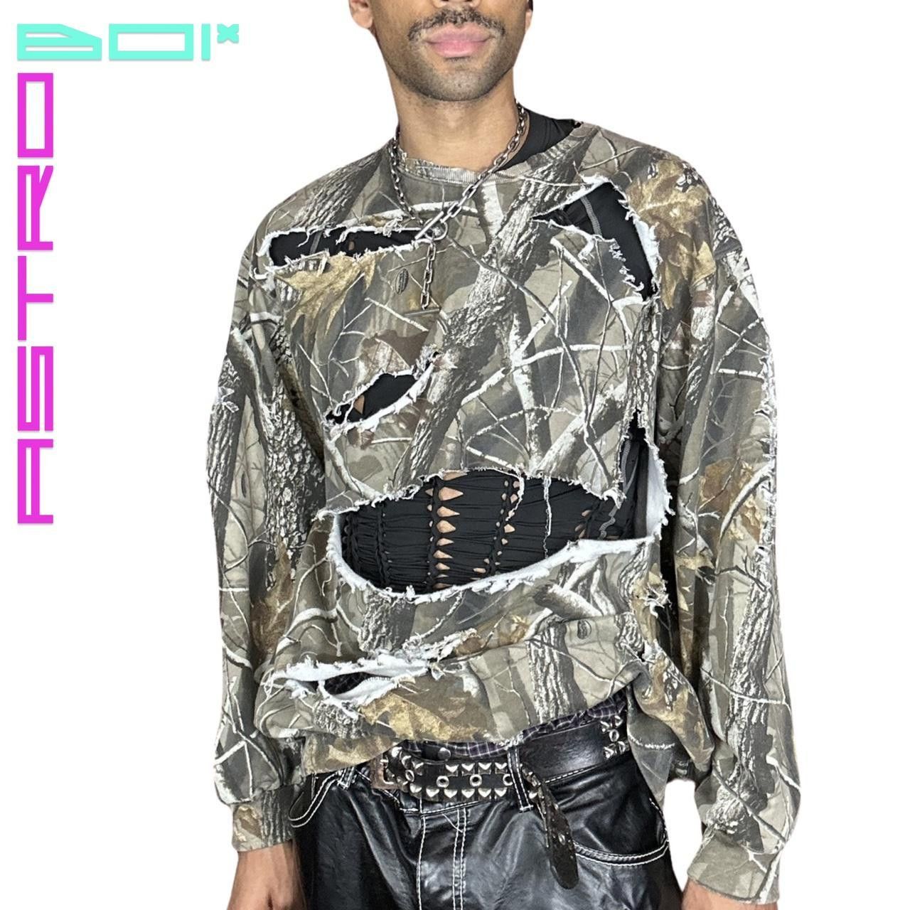 Other ASTROBOI* Brown Real Tree Camo Ripped Sweatshirt_ XL Size US XXL / EU 58 / 5 - 1 Thumbnail
