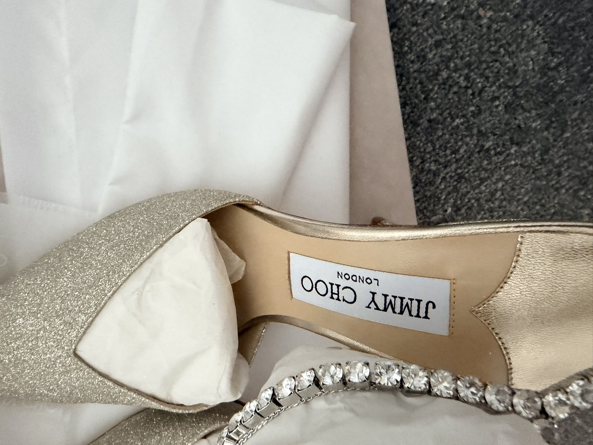 Jimmy Choo Jimmy Choo Saeda 40 Platinum Ice Crystal Size US 10 / IT 40 - 9 Thumbnail