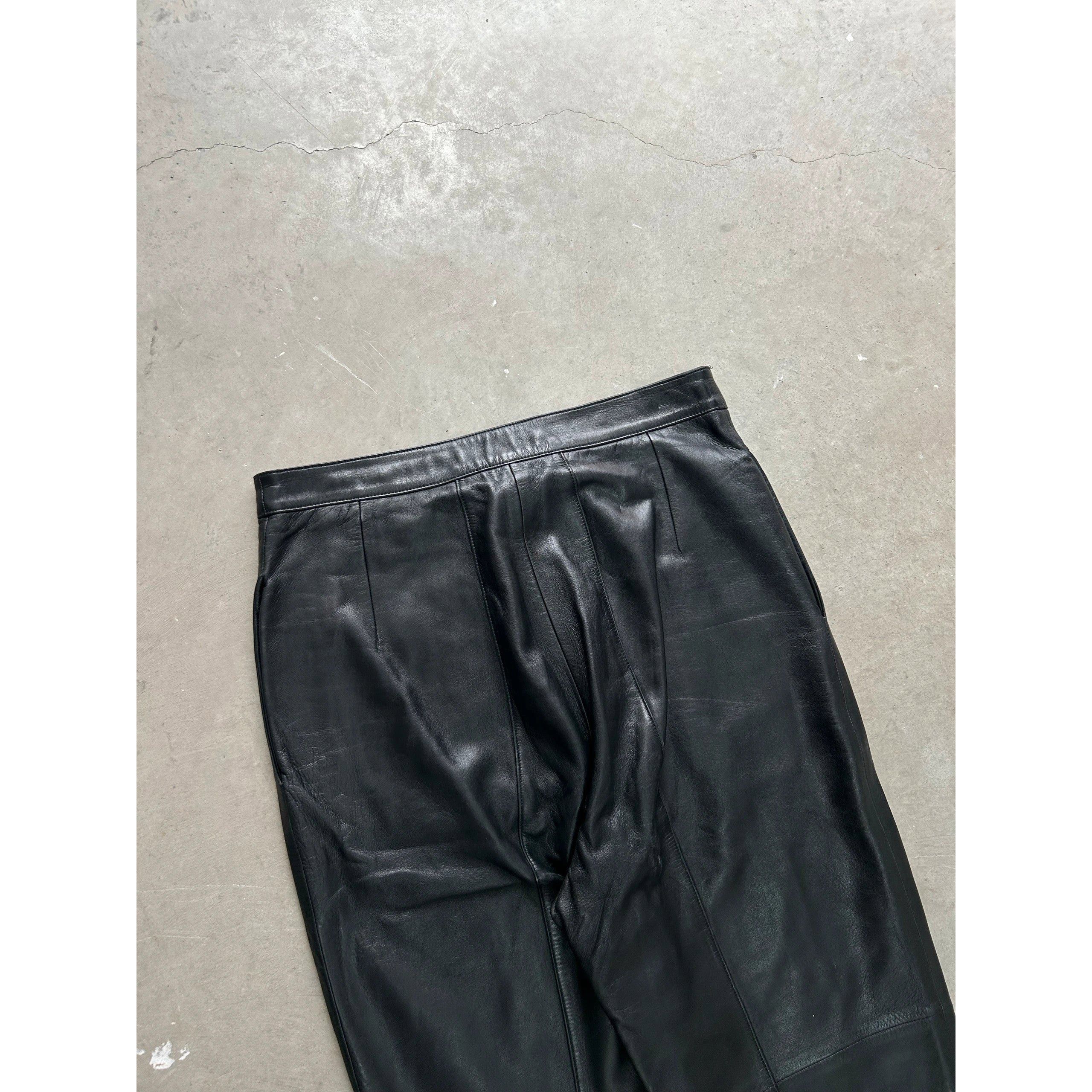Loewe Loewe 1990's Black Leather Pants Size US 31 - 7 Thumbnail