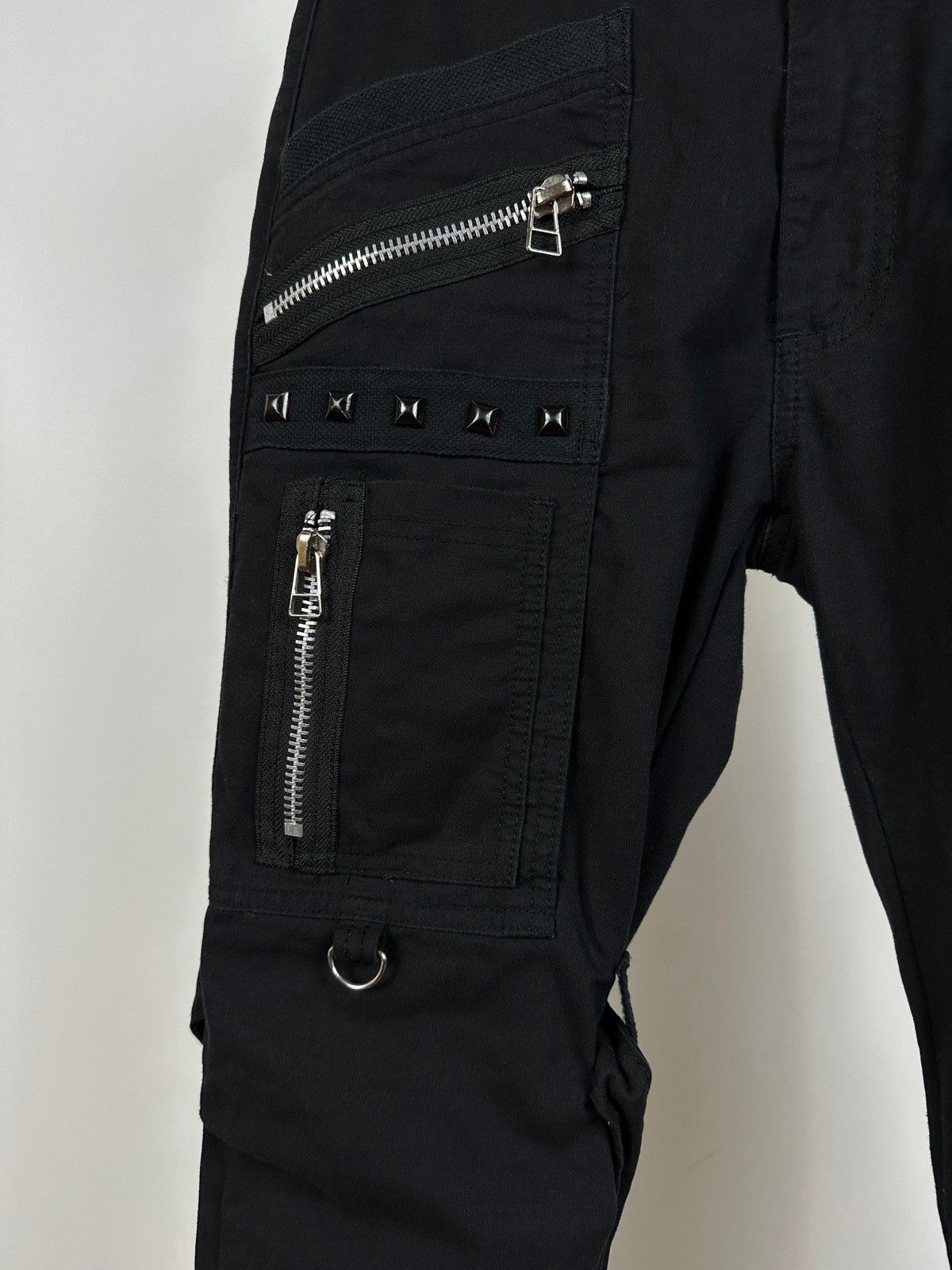 Japanese Brand Vintage Gothicana By EMP Punk Bondage Black Cargo Pants Size US 30 / EU 46 - 10 Thumbnail