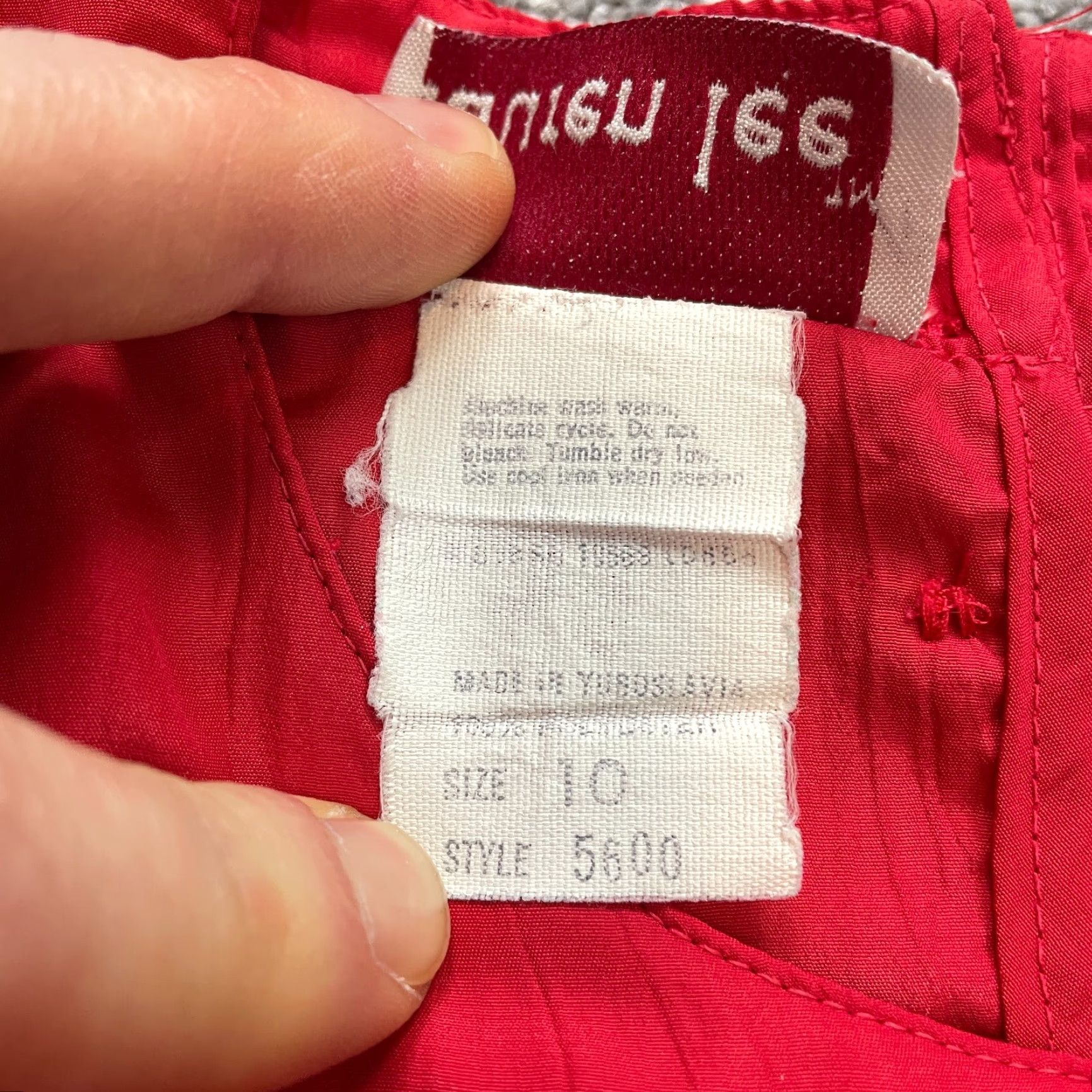Lee VINTAGE Lauren Lee Blouse Top Womens 10 Red Ruffle Short Sleeve Professional Comfort Wear Size L / US 10 / IT 46 - 6 Thumbnail