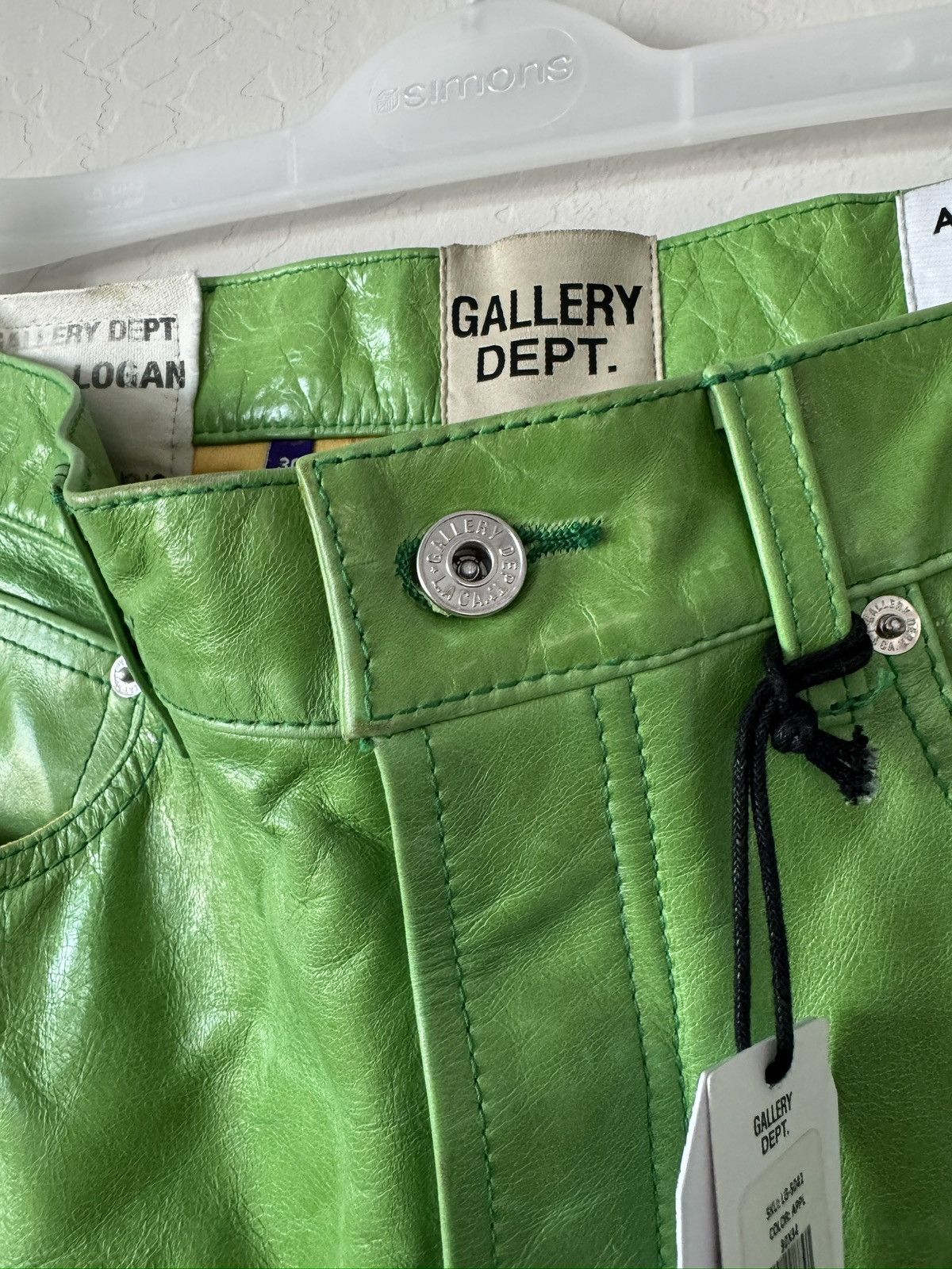 Gallery Dept. $6100 Green Leather Logan Pants Size US 30 / EU 46 - 2 Thumbnail
