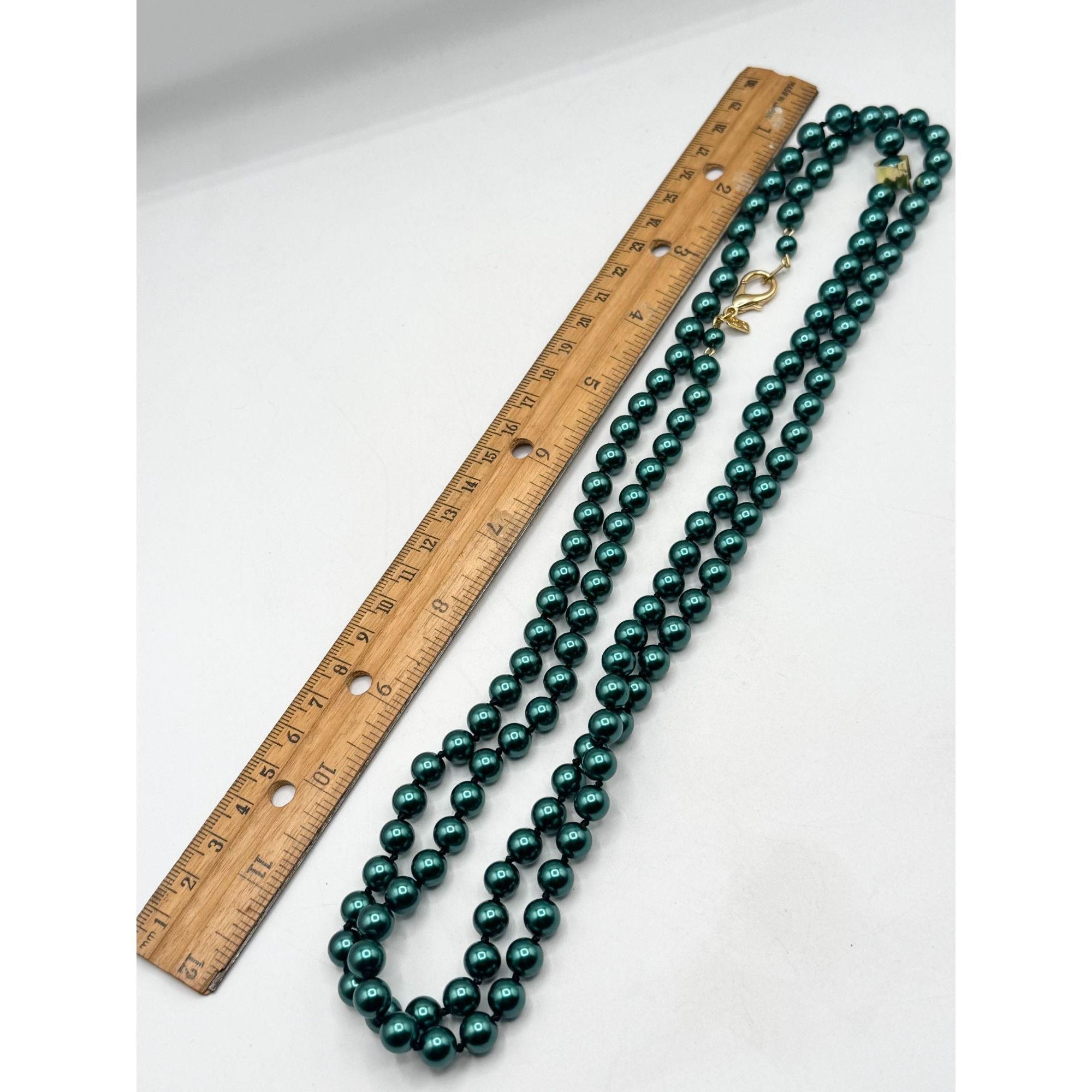 Vintage LR Lady Remington Metallic Green Beaded Necklace Size ONE SIZE - 5 Thumbnail