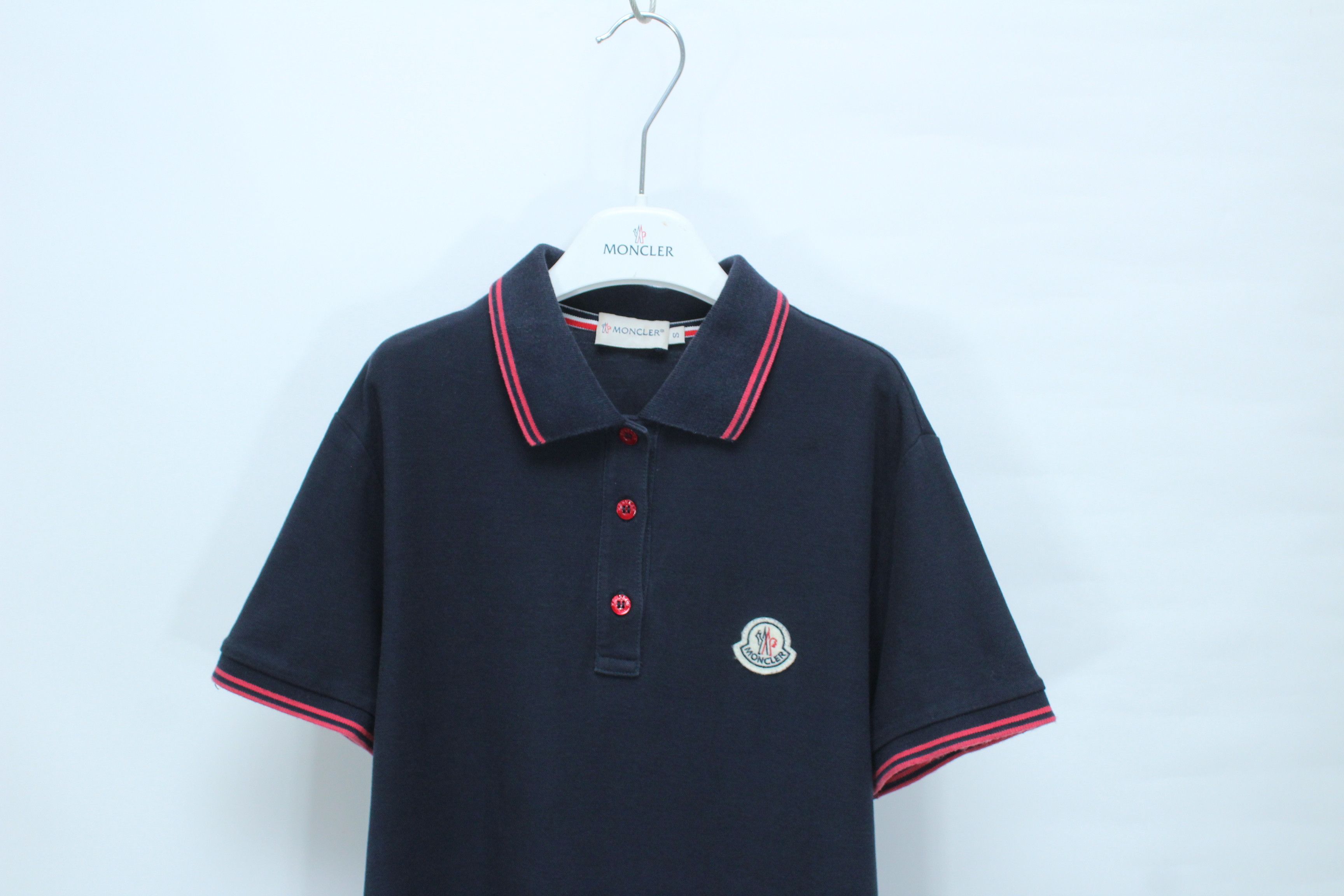Moncler Moncler Maglia Polo Manica Corta Shirt Dress Navy S Size S / US 4 / IT 40 - 4 Thumbnail