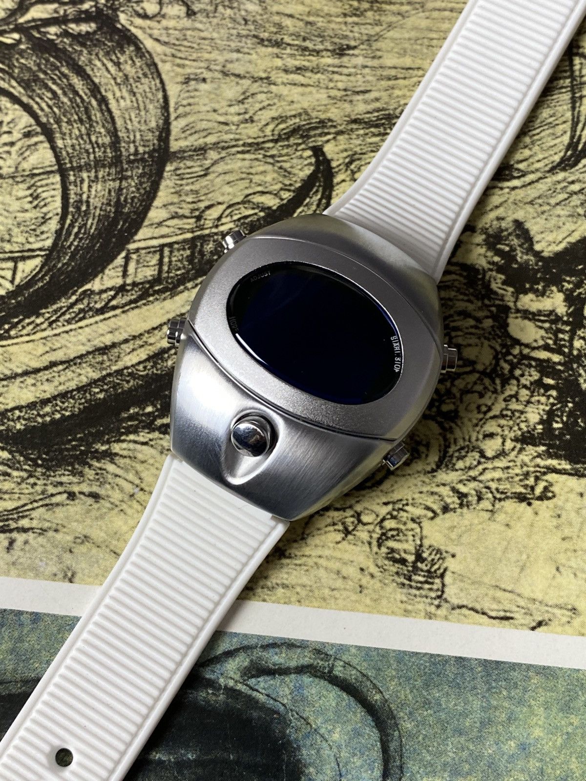 Japanese Brand Vintage LED Digital Watch Silver Cyberpunk Retro Futurism Size ONE SIZE - 7 Thumbnail