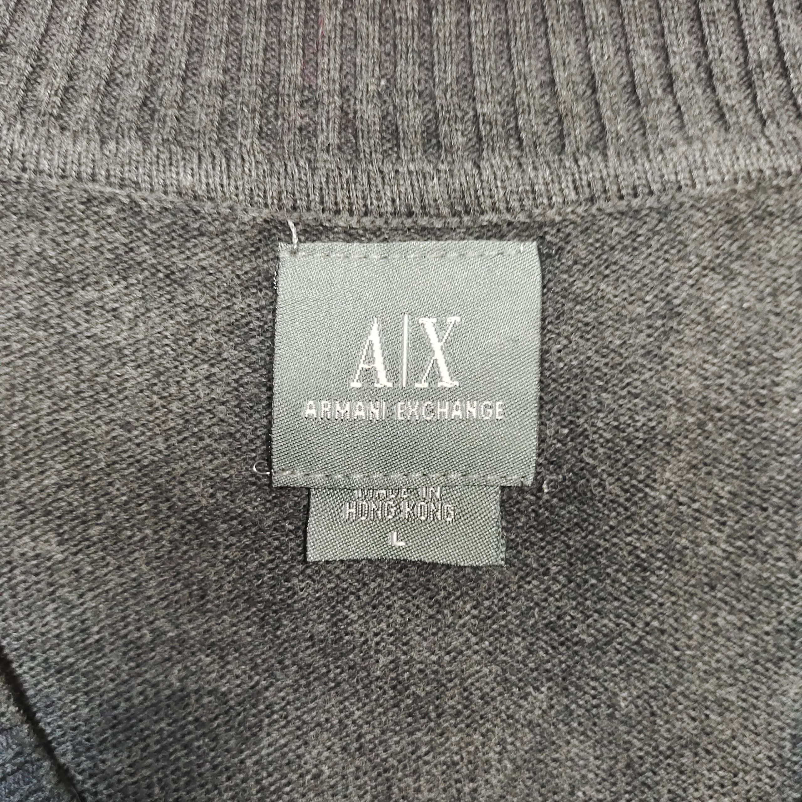 Armani Armani Exchange V-Neck Sweater All-Over Logo, Charcoal Grey Size US L / EU 52-54 / 3 - 6 Thumbnail