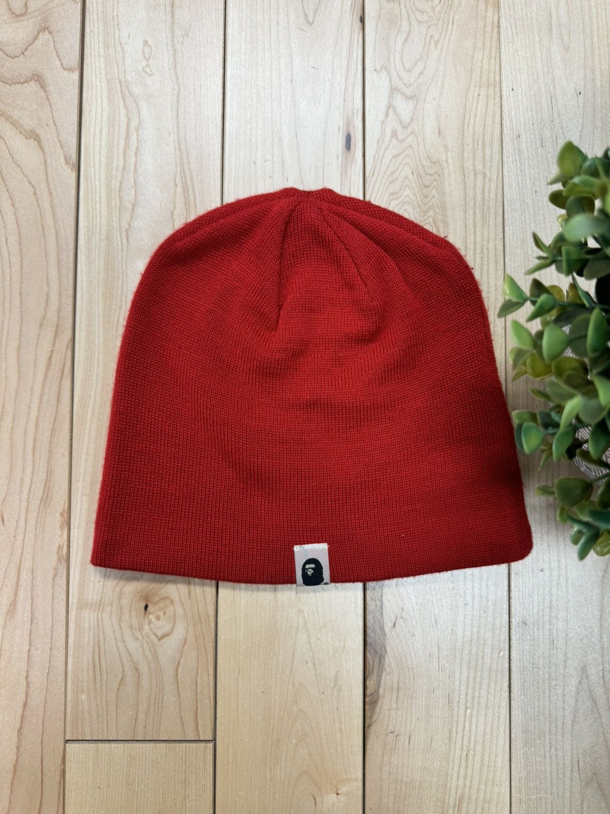 Bape 2000s Bape Star Sta Rhinestone Logo Red Beanie Size ONE SIZE - 3 Thumbnail