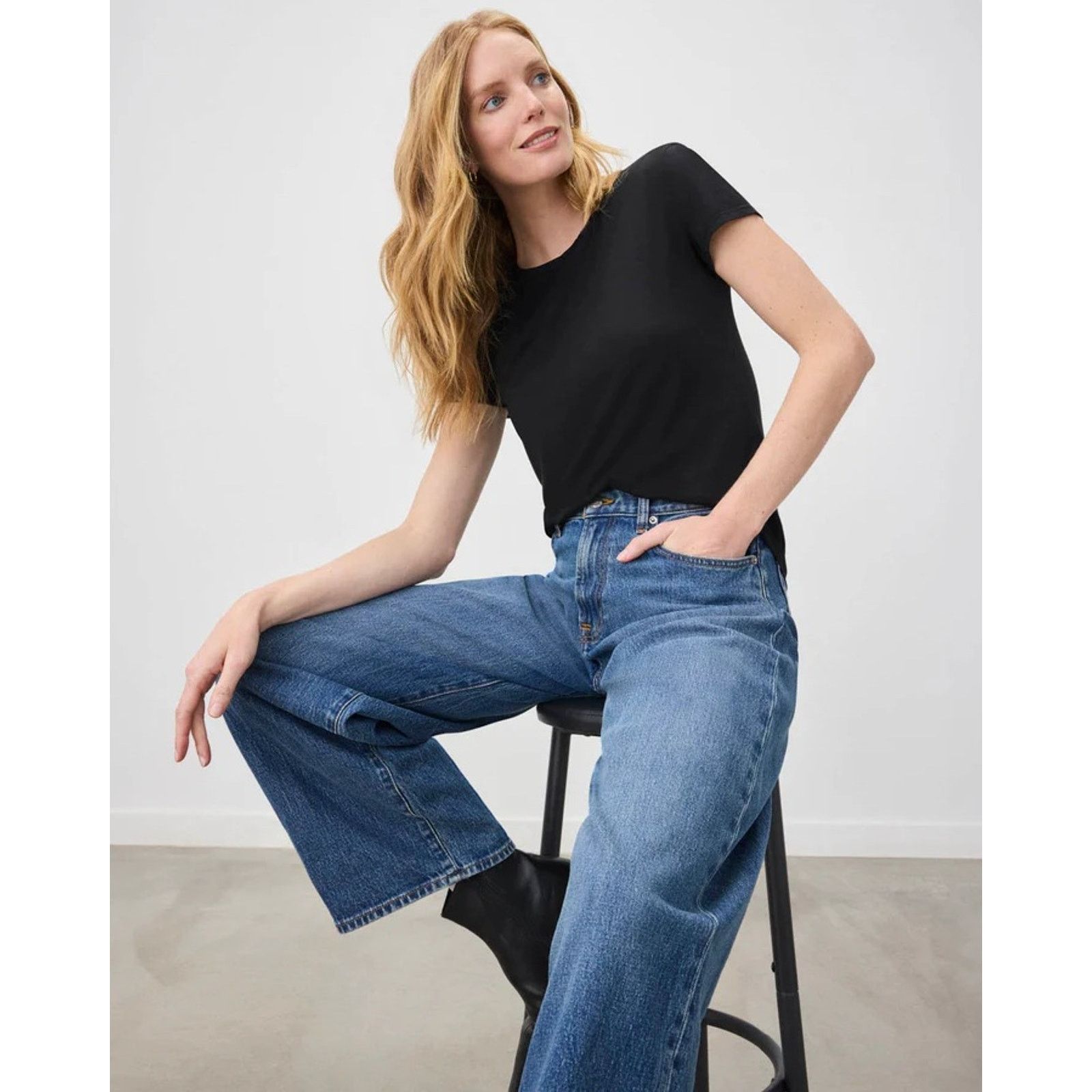 Splendid Splendid Women Black Supima Cotton Basic Crewneck Tee XS Size XS / US 0-2 / IT 36-38 - 5 Thumbnail