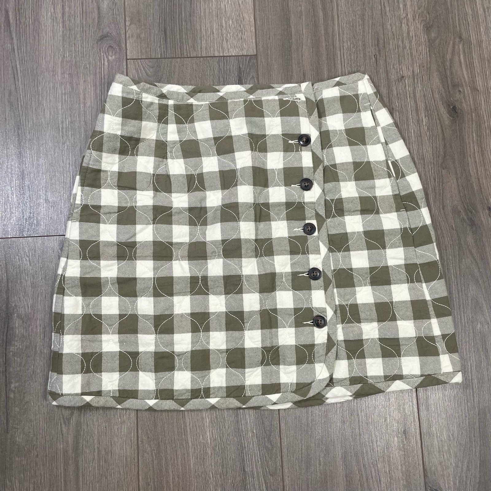 Madewell Madewell Curvy Quilted Flannel Check Mini Skirt US Women's 4 Size 27" / US 4 / IT 40 - 1 Thumbnail