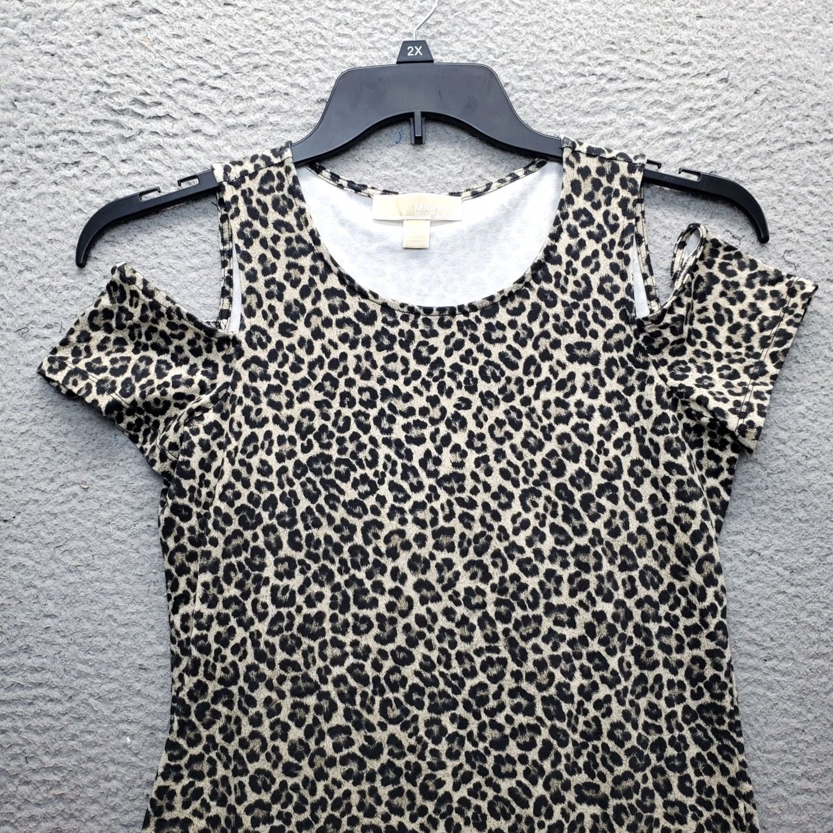 Michael Kors Michael Kors Tank Dress Womens S Multicolor Leopard Print Cold Shoulder Sleeves Midi Dress Size S / US 4 / IT 40 - 3 Thumbnail