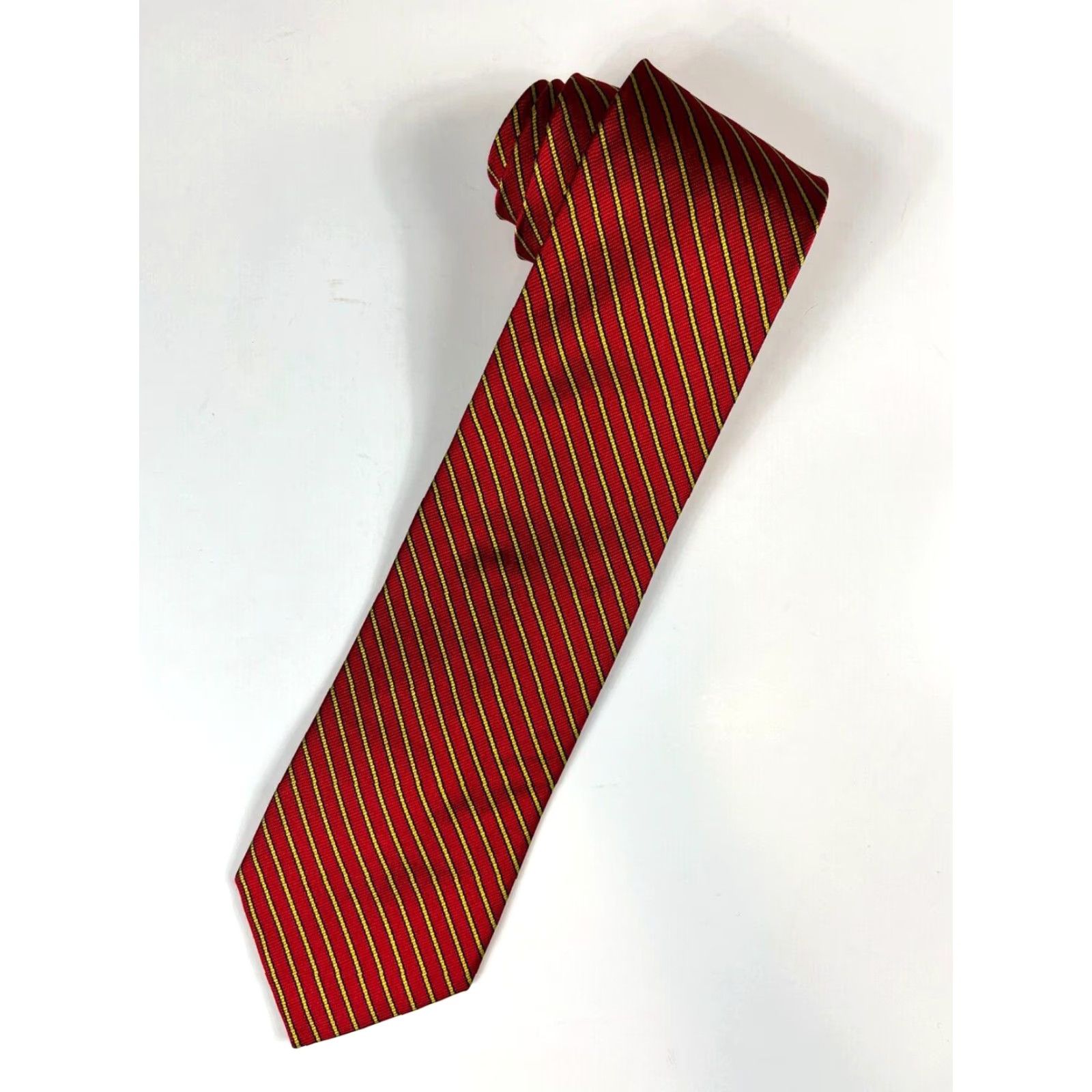 Brooks Brothers Brooks Brothers Makers Silk Tie Striped Men’s Tie, Red, 100% Silk, Woven in England, Made in USA, Length 58", Width 3.75" Size ONE SIZE - 2 Thumbnail
