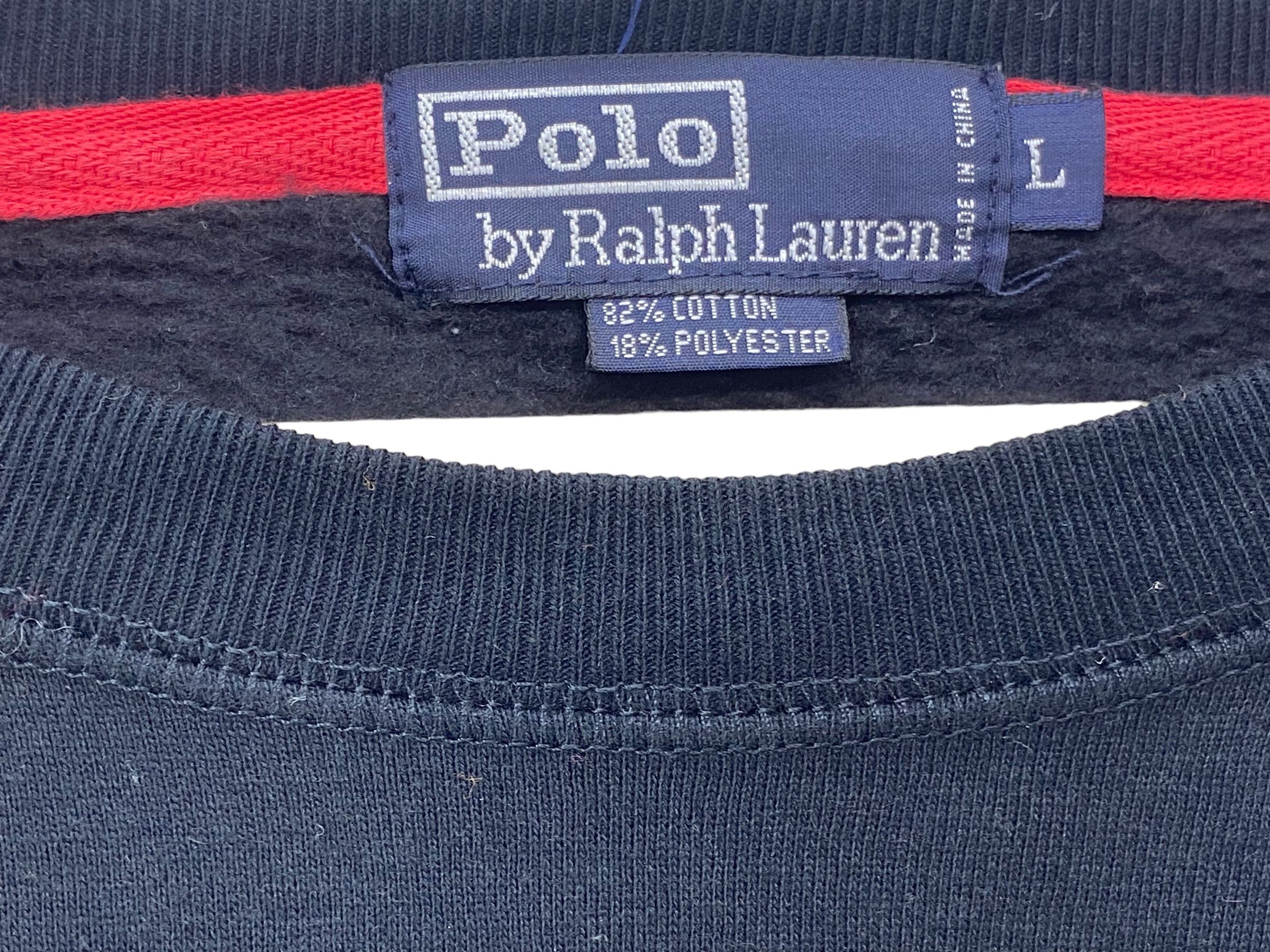 Polo Ralph Lauren × Vintage Vintage Polo Ralph Lauren Distressed Logo Pullover Blue 90s Size US L / EU 52-54 / 3 - 7 Thumbnail