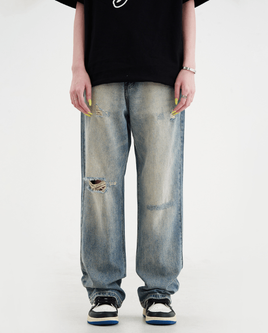 Japanese Brand American high street washed distressed vintage ripped jeans Size US 32 / EU 48 - 3 Thumbnail