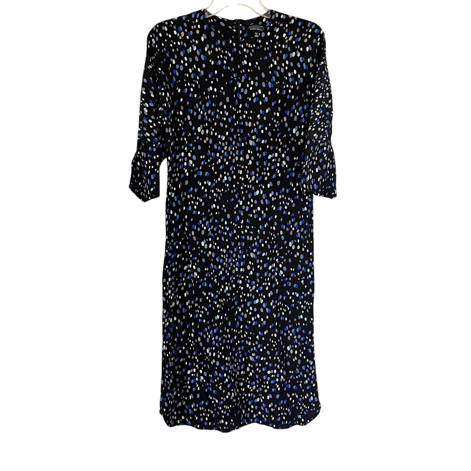 & Other Stories & Other Stories Black Blue Polka Dot Midi Dress size 0 Size XS / US 0-2 / IT 36-38 - 3 Thumbnail