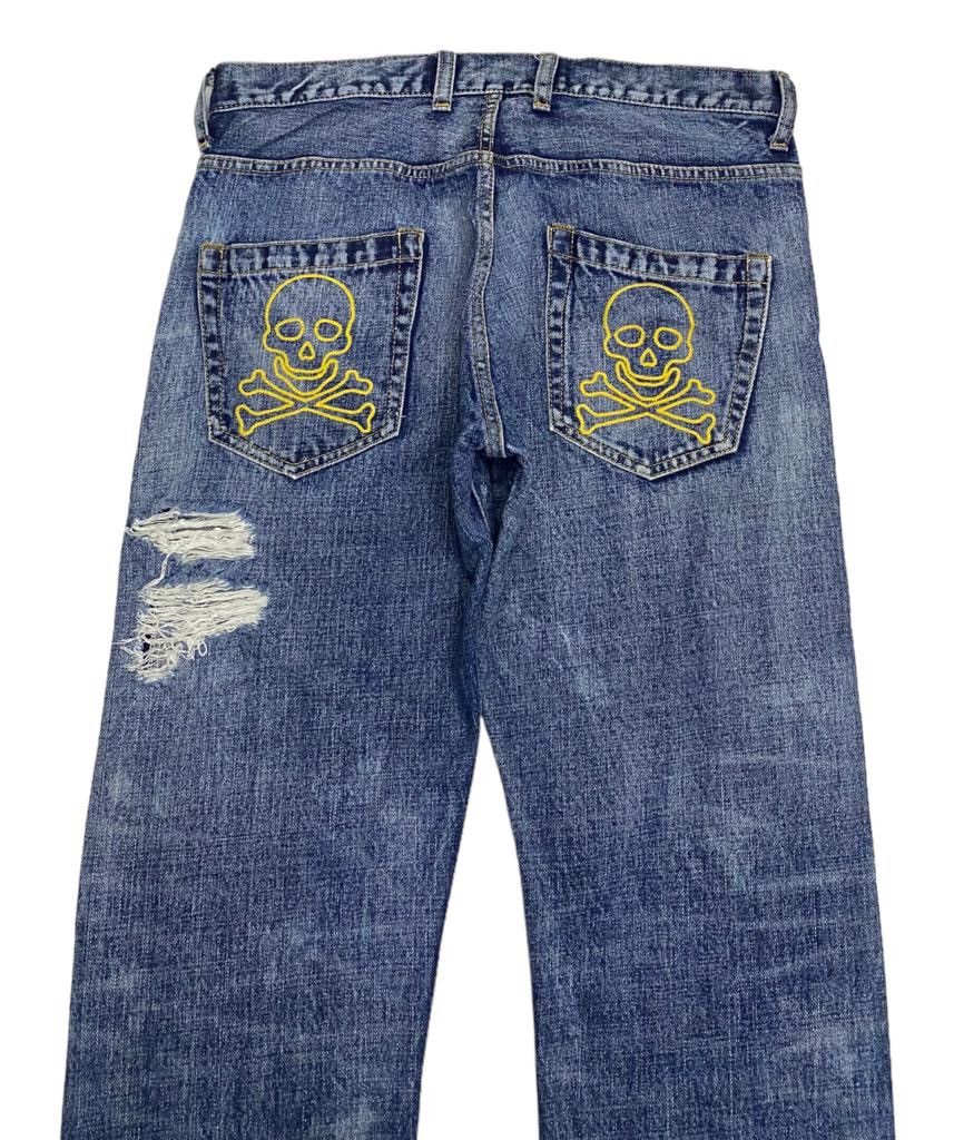 Hysteric Glamour × Le Grande Bleu (L.G.B.) 🔥SKULL RIPPED RNA INC DISTRESSED DENIM UNDERCOVER DEISGN Size US 32 / EU 48 - 4 Thumbnail